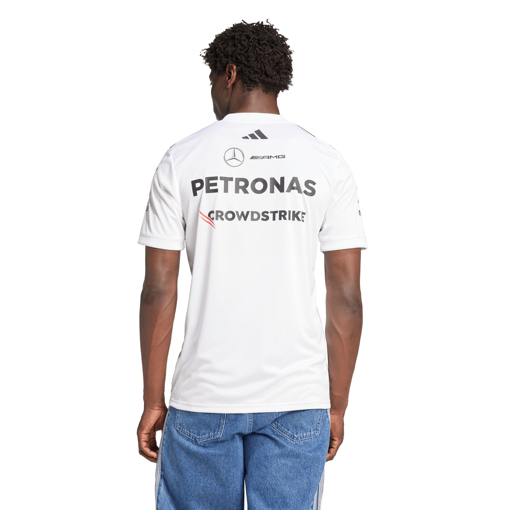 Mercedes AMG Petronas adidas F1 2025 Team Driver T-Shirt - White