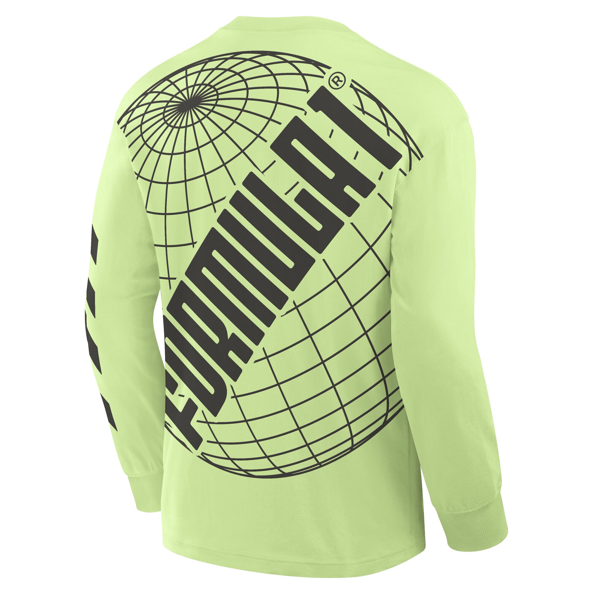 Formula 1 Globe Back Print Long Sleeve T-Shirt - Shadow Lime