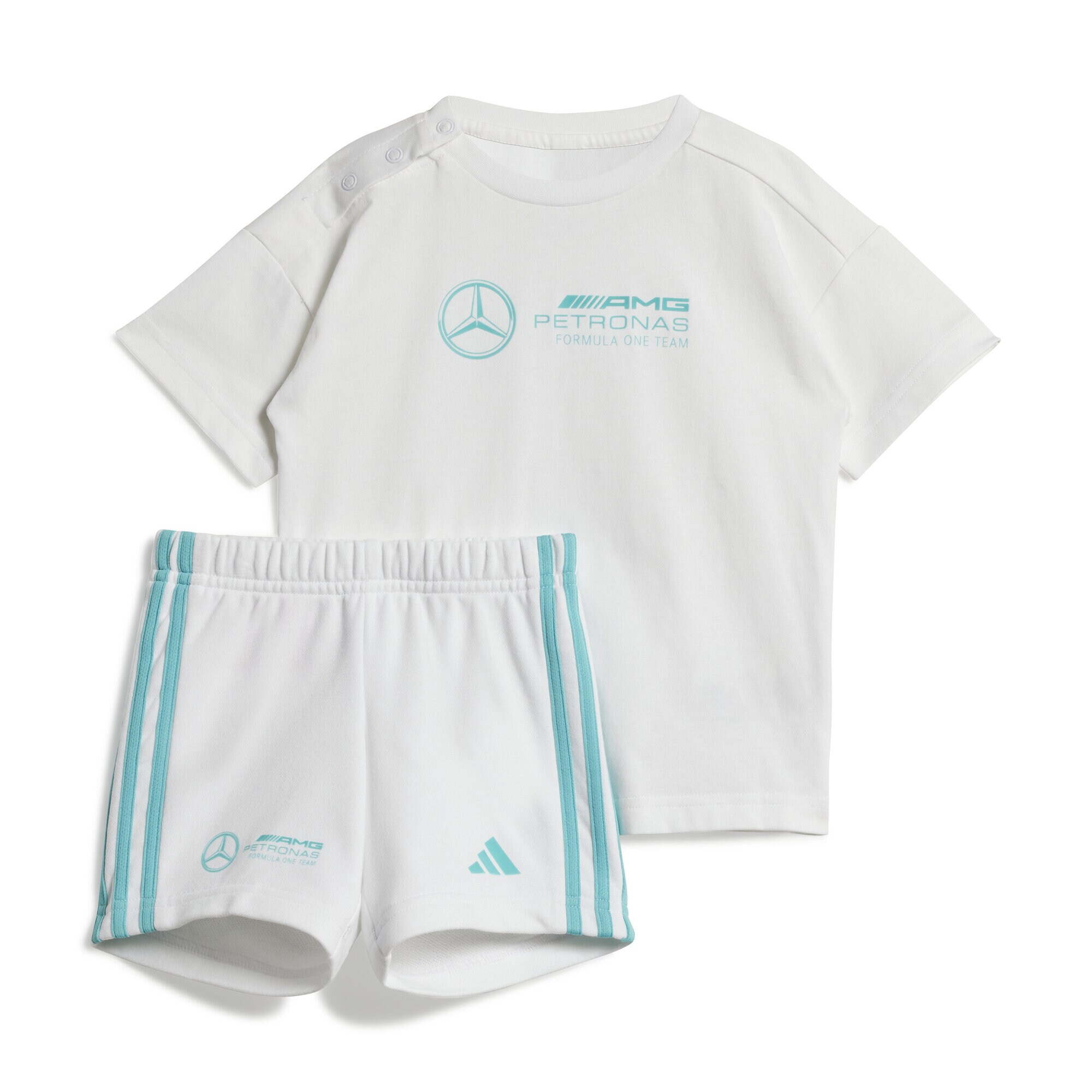 Mercedes AMG Petronas adidas F1 Short & T-Shirt Set- White - Infant