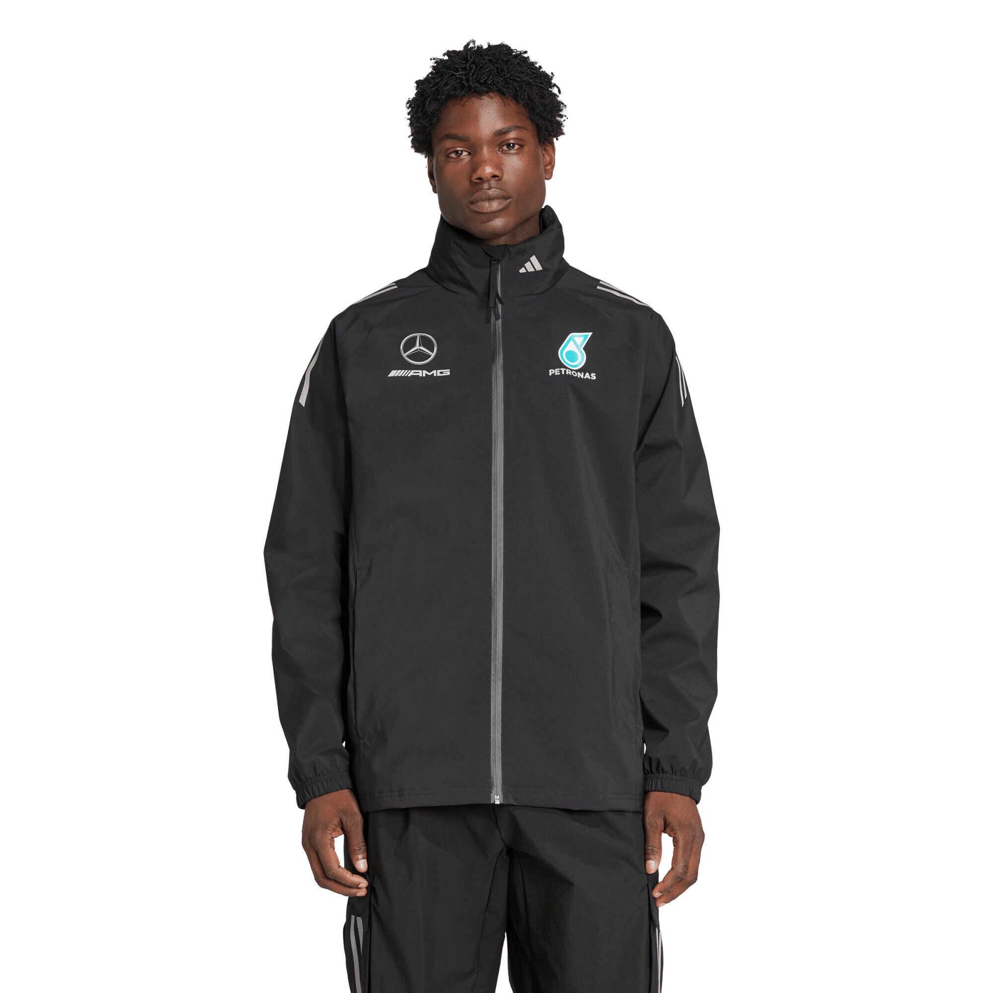 Mercedes AMG Petronas adidas F1 Team Mechanics Rain Jacket - Black
