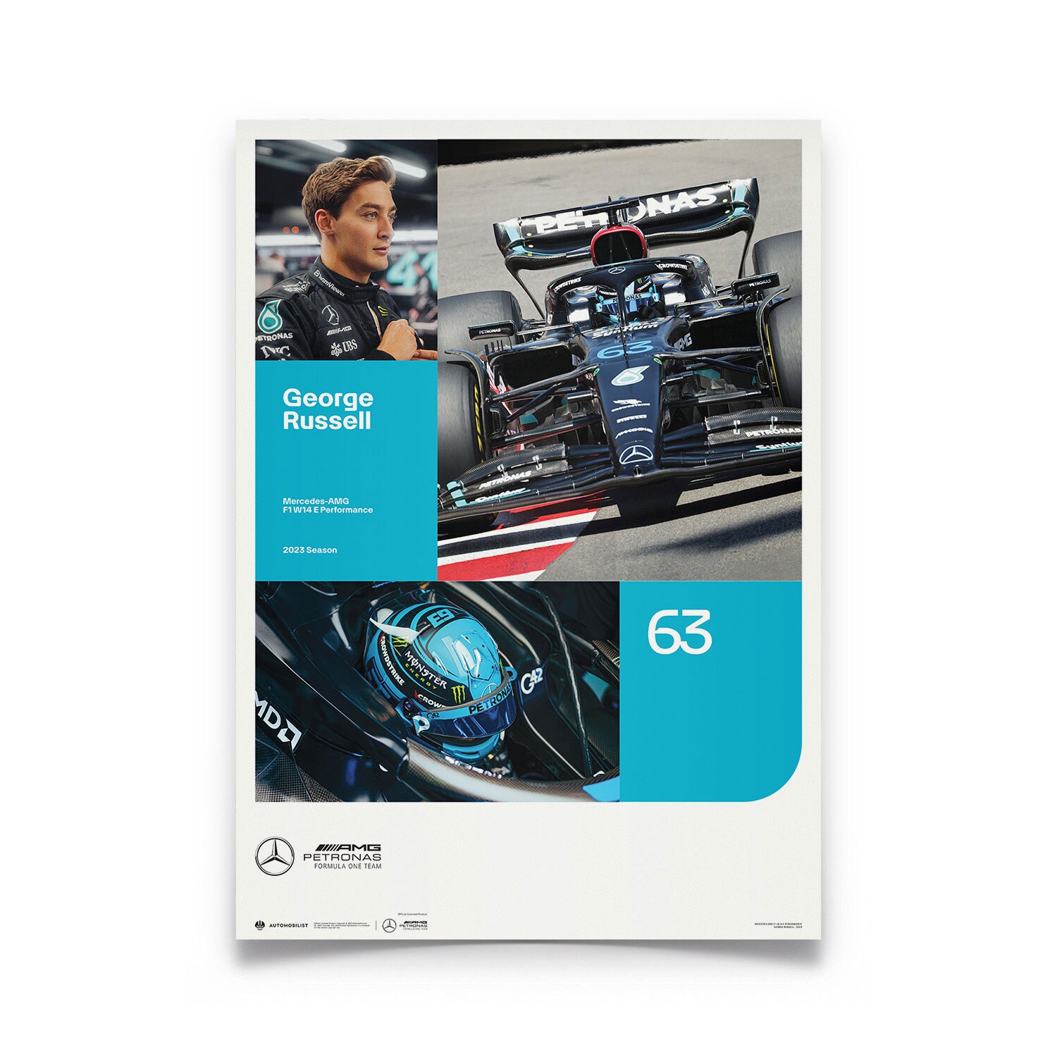 Mercedes AMG Petronas F1 Team - George Russell - 2023 Limited Edition Poster