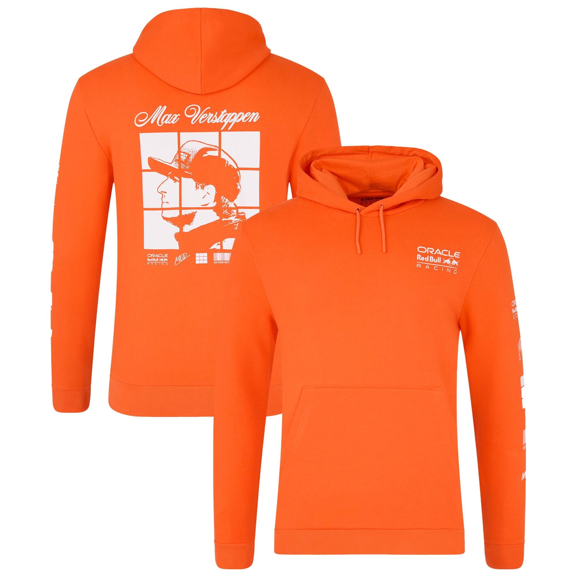 Red Bull Racing Max Verstappen Puzzle Driver Hoodie - Orange - Unisex