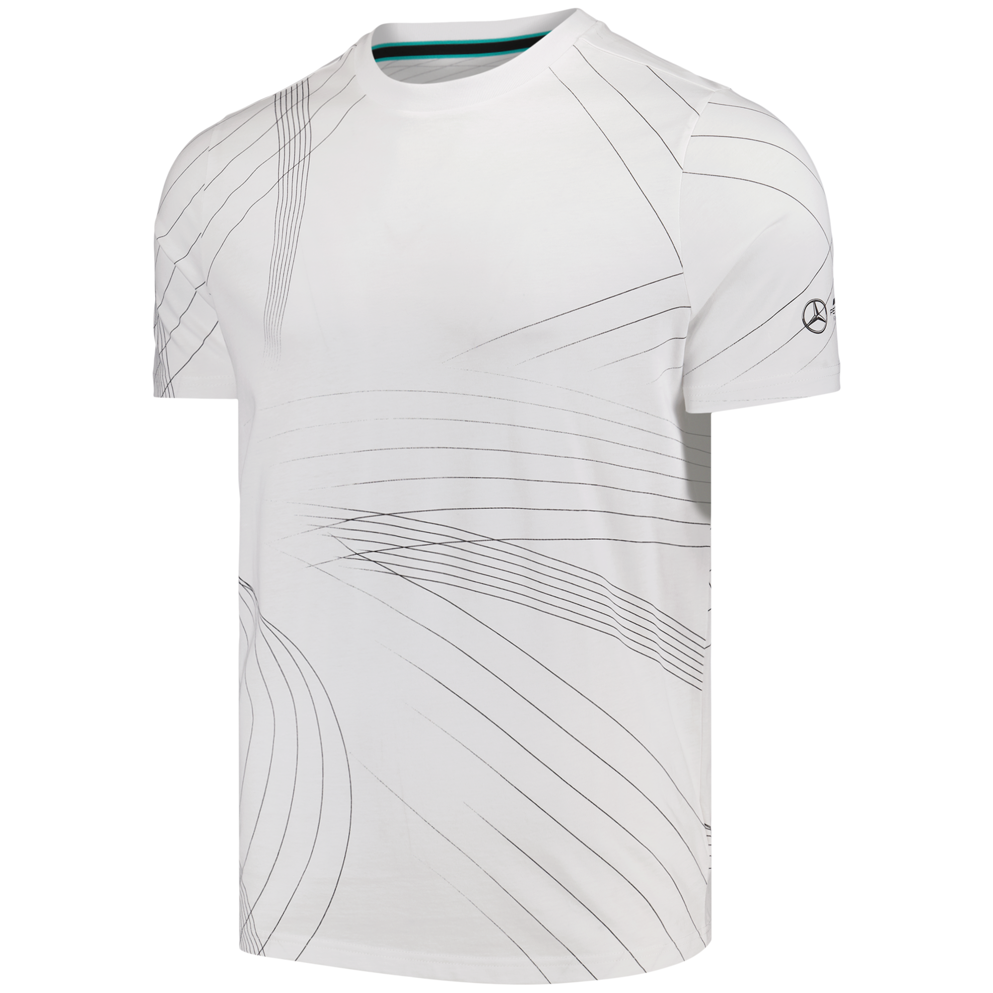 Mercedes AMG Petronas F1 All Over Print Logo T-Shirt by Puma - White