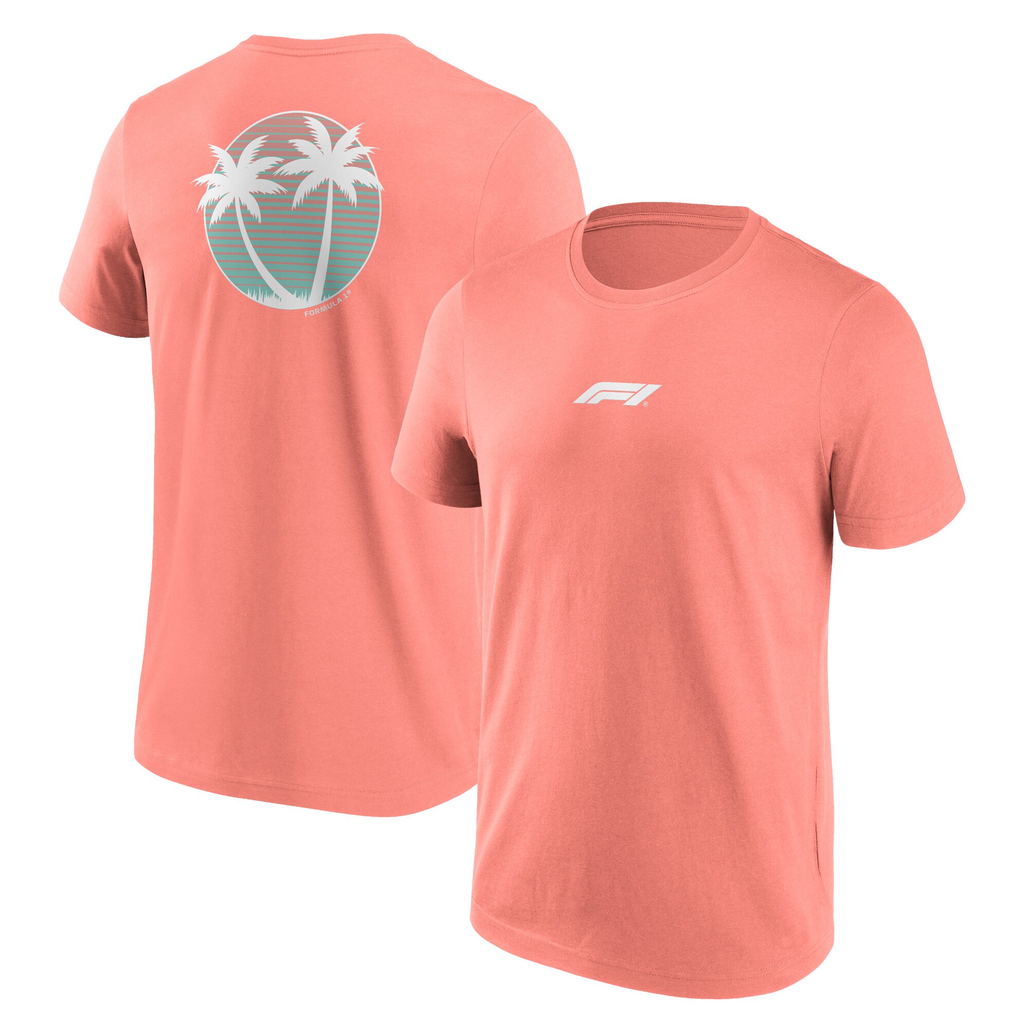 Formula 1 Beach Club Print T-Shirt - Coral