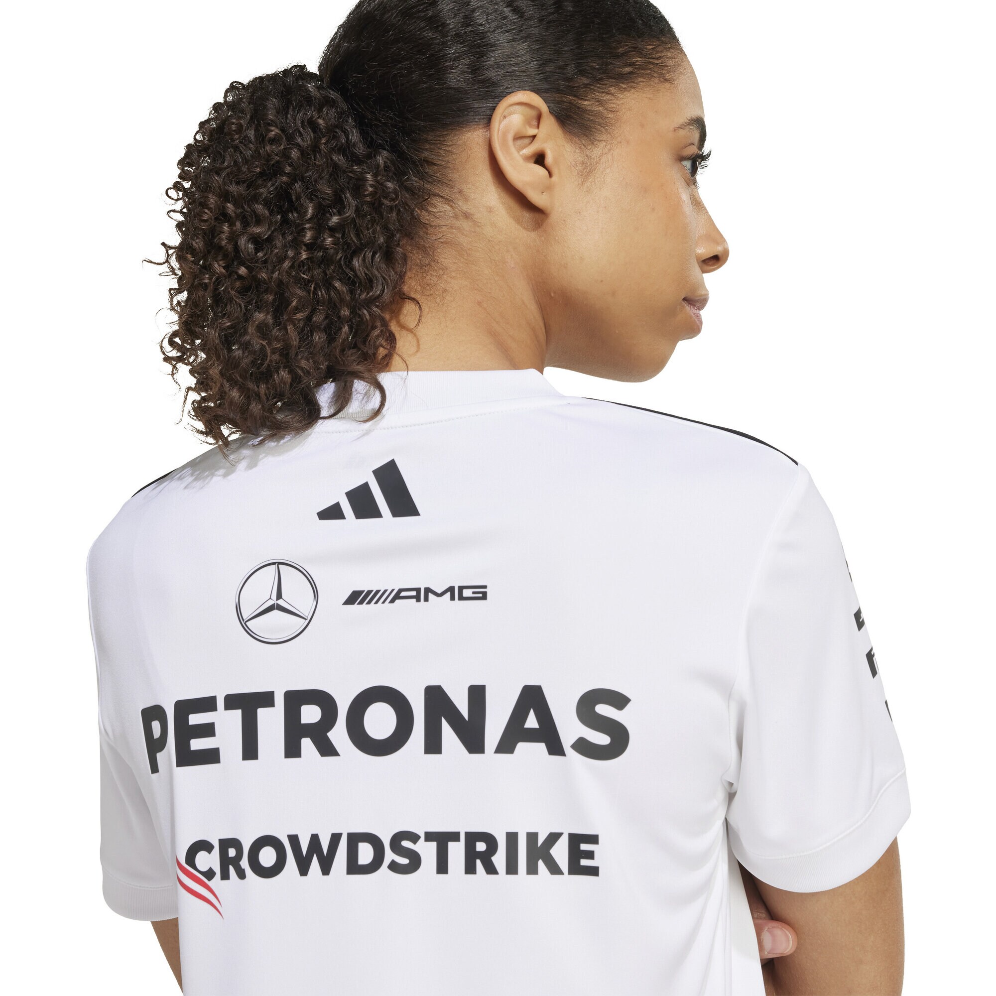 Mercedes AMG Petronas adidas F1 2025 Team Driver T-Shirt - White - Womens