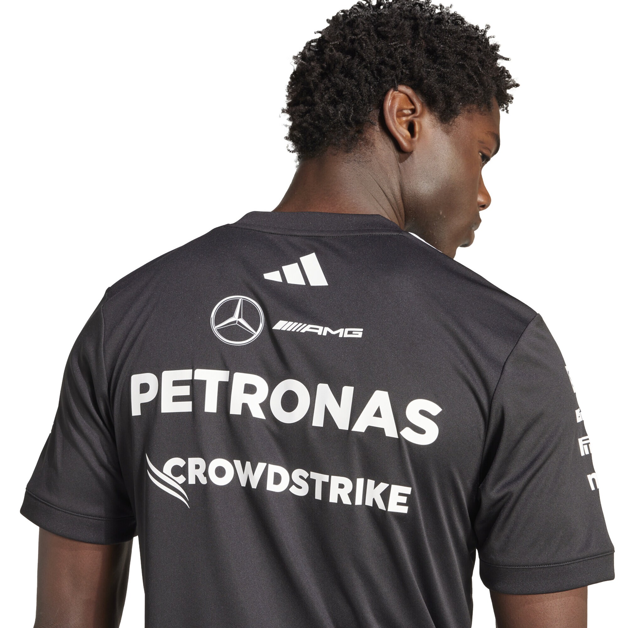 Mercedes AMG Petronas adidas F1 2025 Team Driver T-Shirt - Black