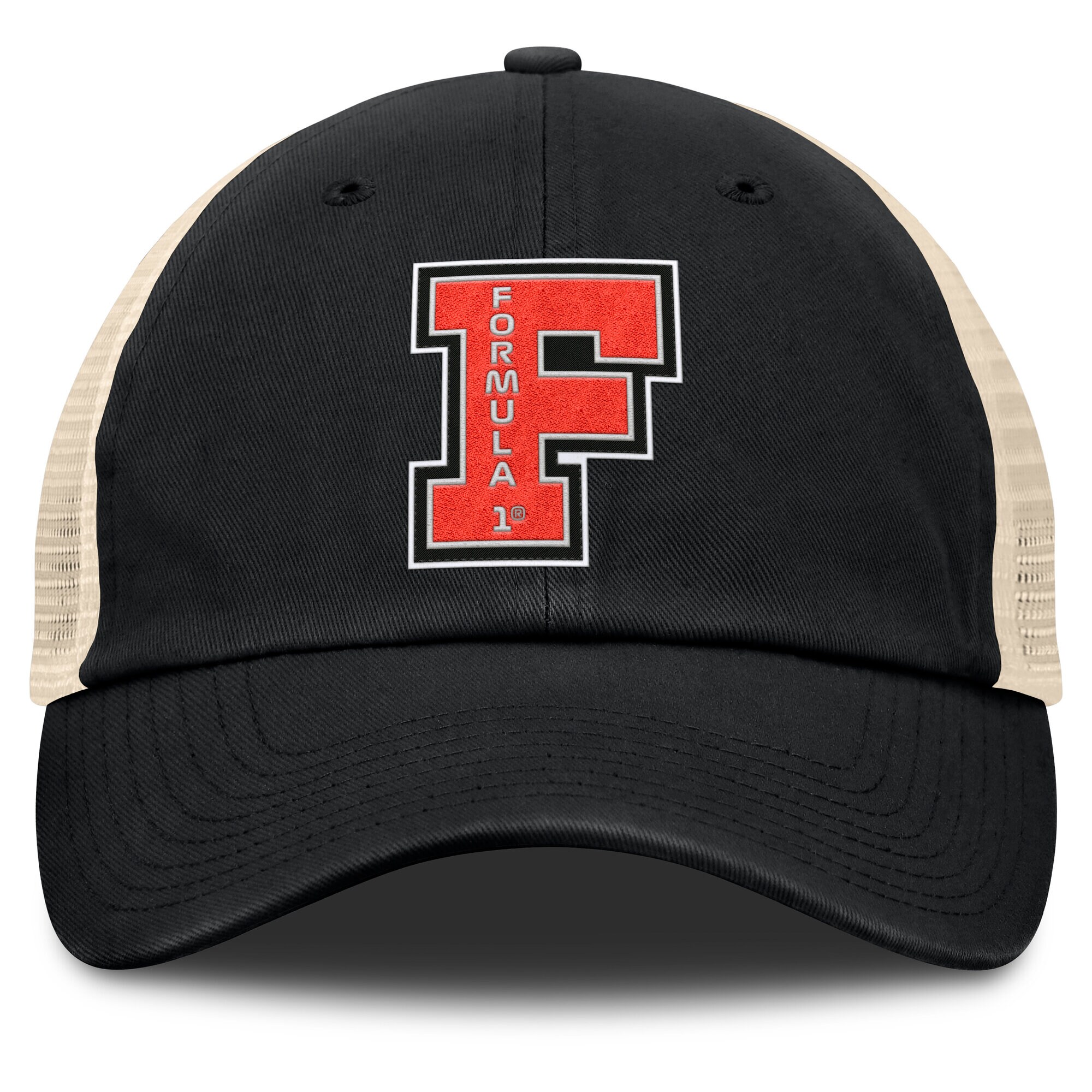 Formula 1 Saga Unstructured Adjustable Meshback Cap - Black - Unisex