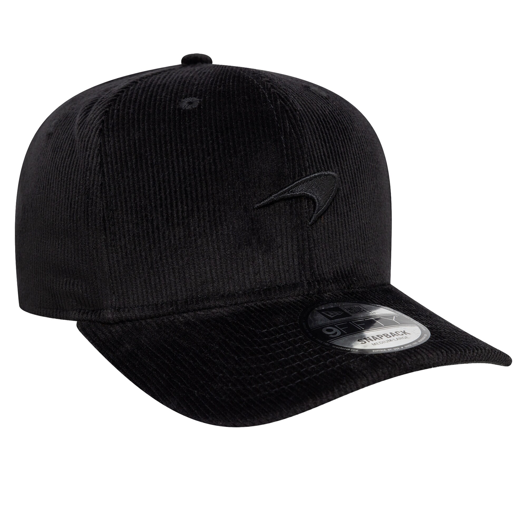 McLaren New Era Corduroy 9FIFTY Pre-Curve Cap - Black