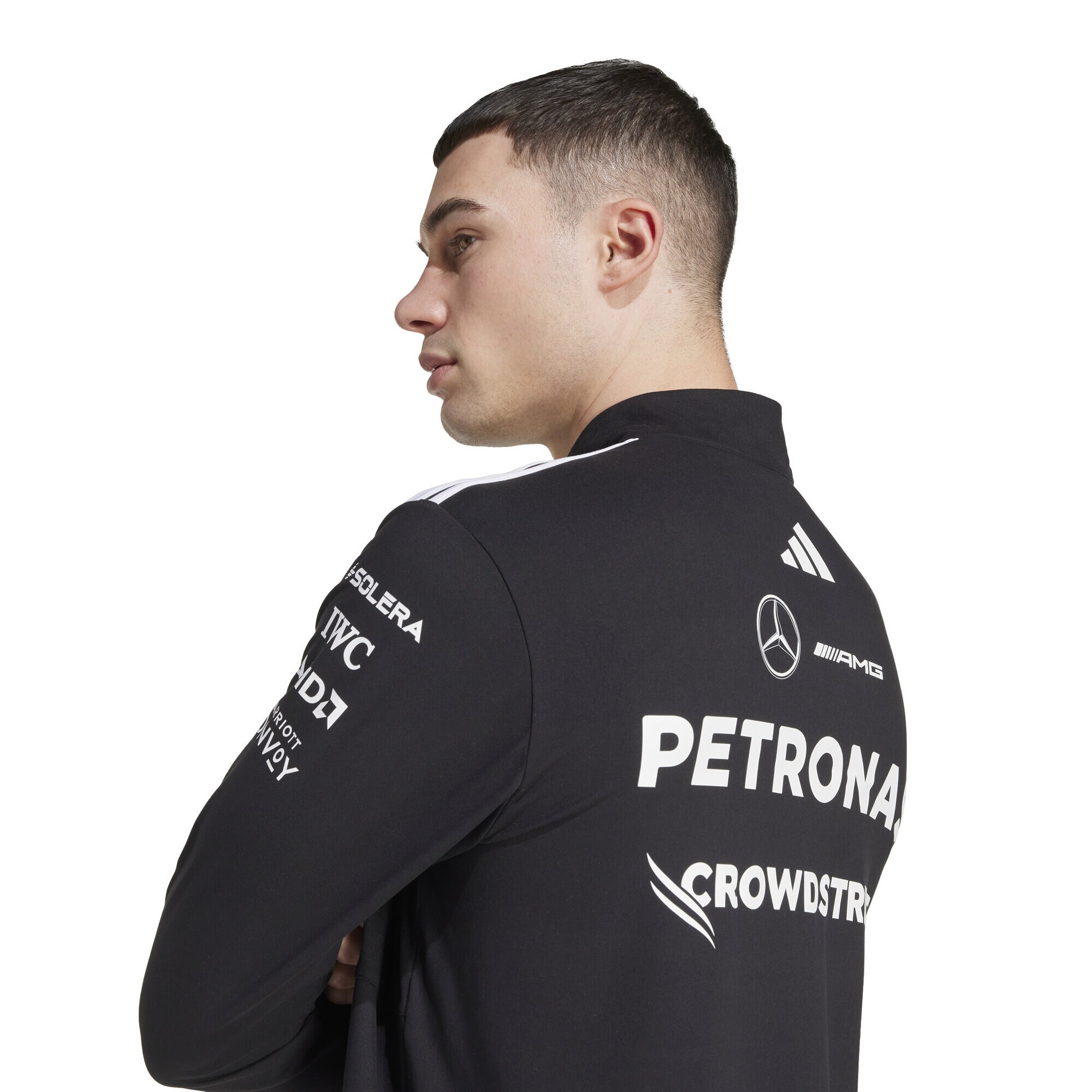 Mercedes AMG Petronas adidas F1 2025 Team 1/4 Zip Sweat - Black