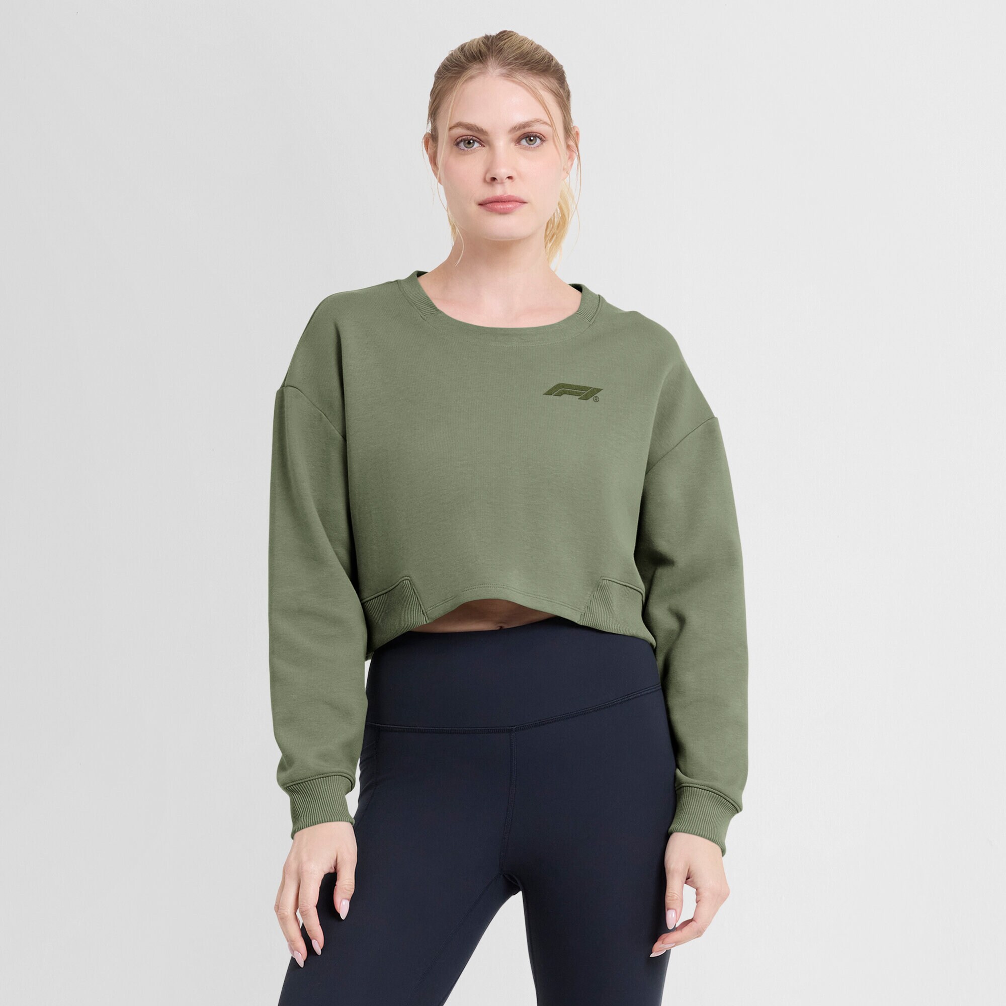 Formula 1 Elevated Gym Crew Sweatshirt - Pale Olive - Womens