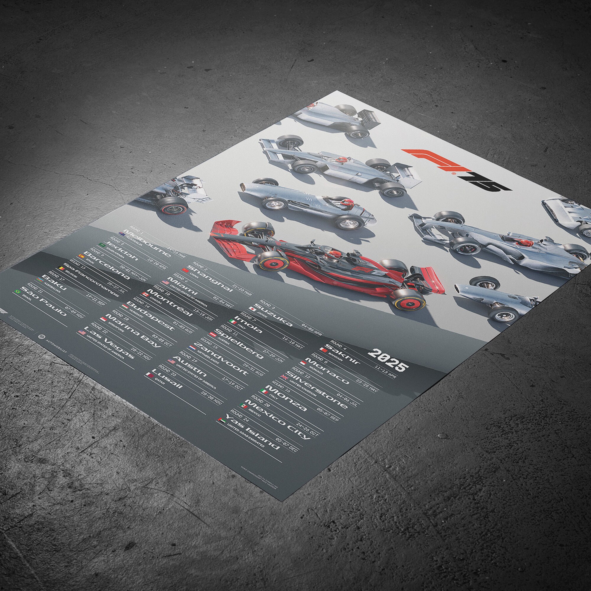 Formula 1 75th Anniversary - Calendar Poster - 2025