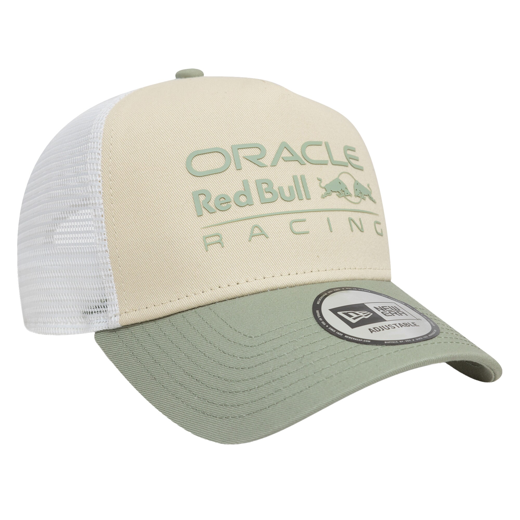 Red Bull Racing New Era Contrast E-Frame Trucker - Light Cream/Green