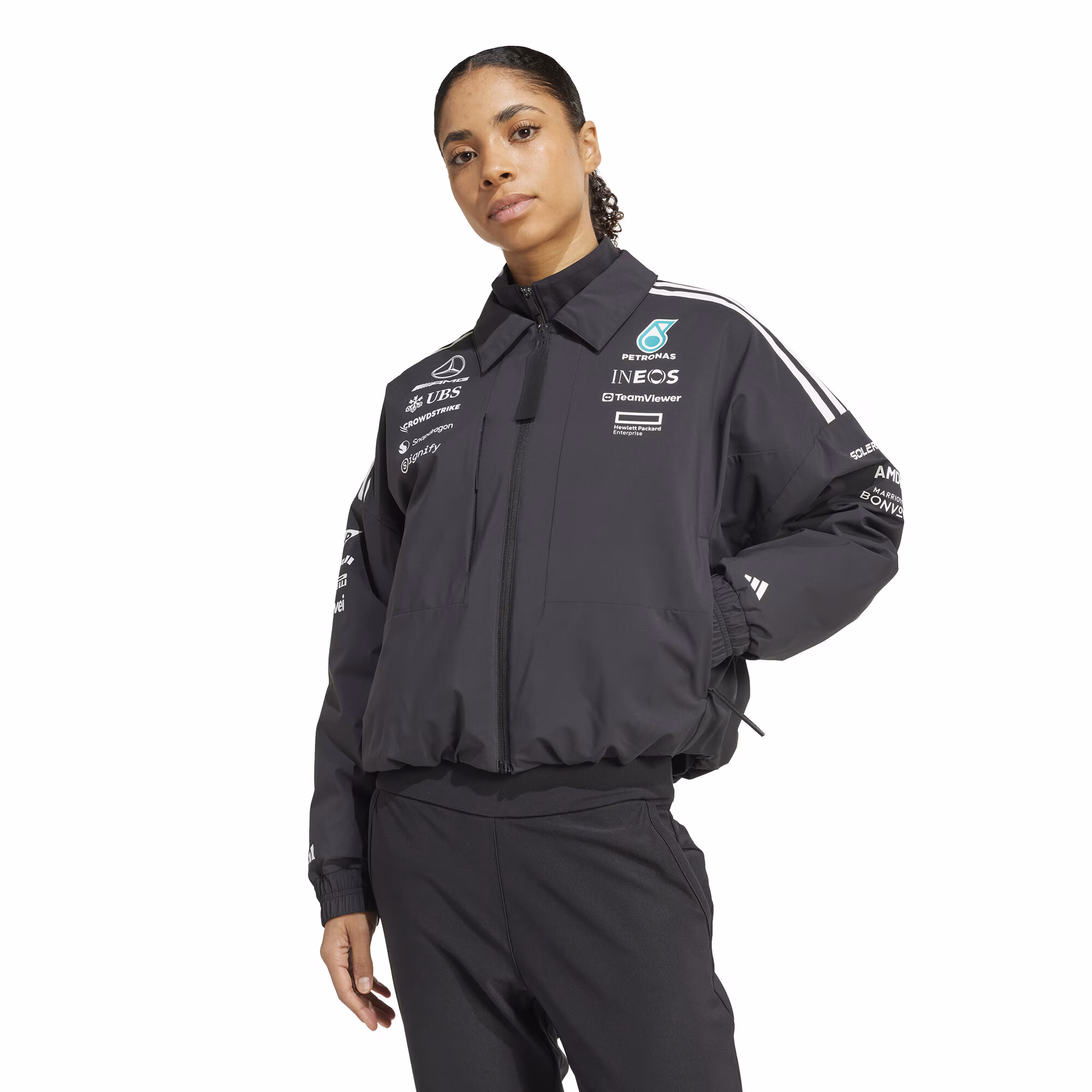 Mercedes AMG Petronas adidas F1 Team Crop Jacket - Black - Womens