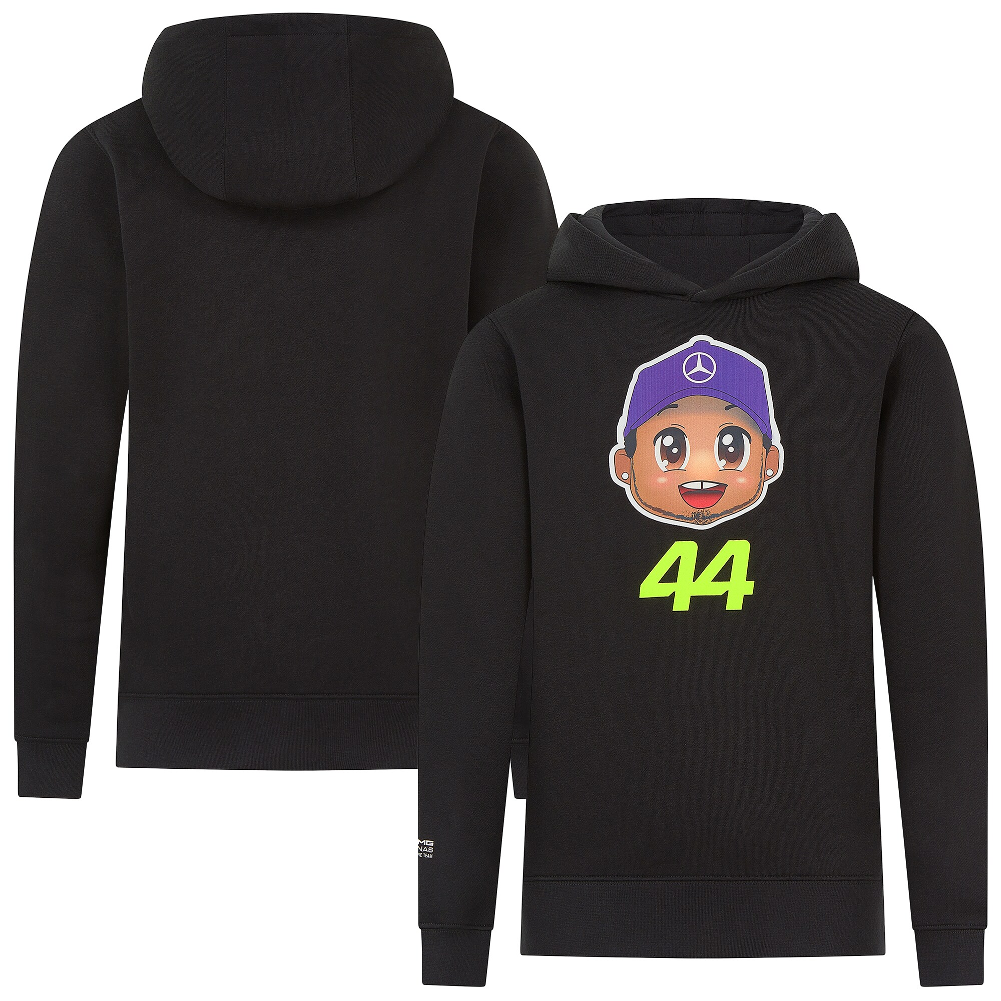 Mercedes AMG Petronas F1 Lewis Hamilton 44 Caricature Hoodie - Kids