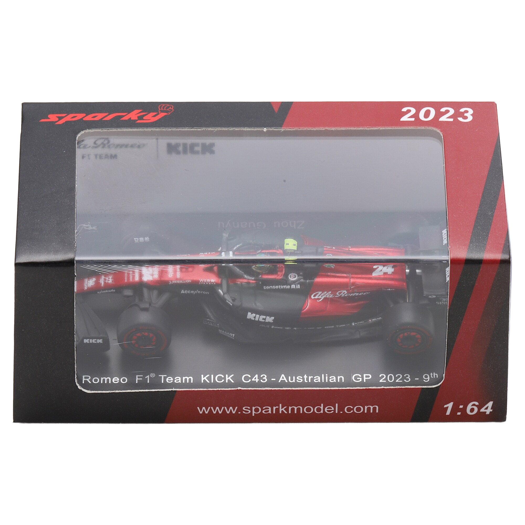 Alfa Romeo Sauber F1 Team Stake C43 No.24 2023 Zhou Guanyu 1:64 Sparks Model