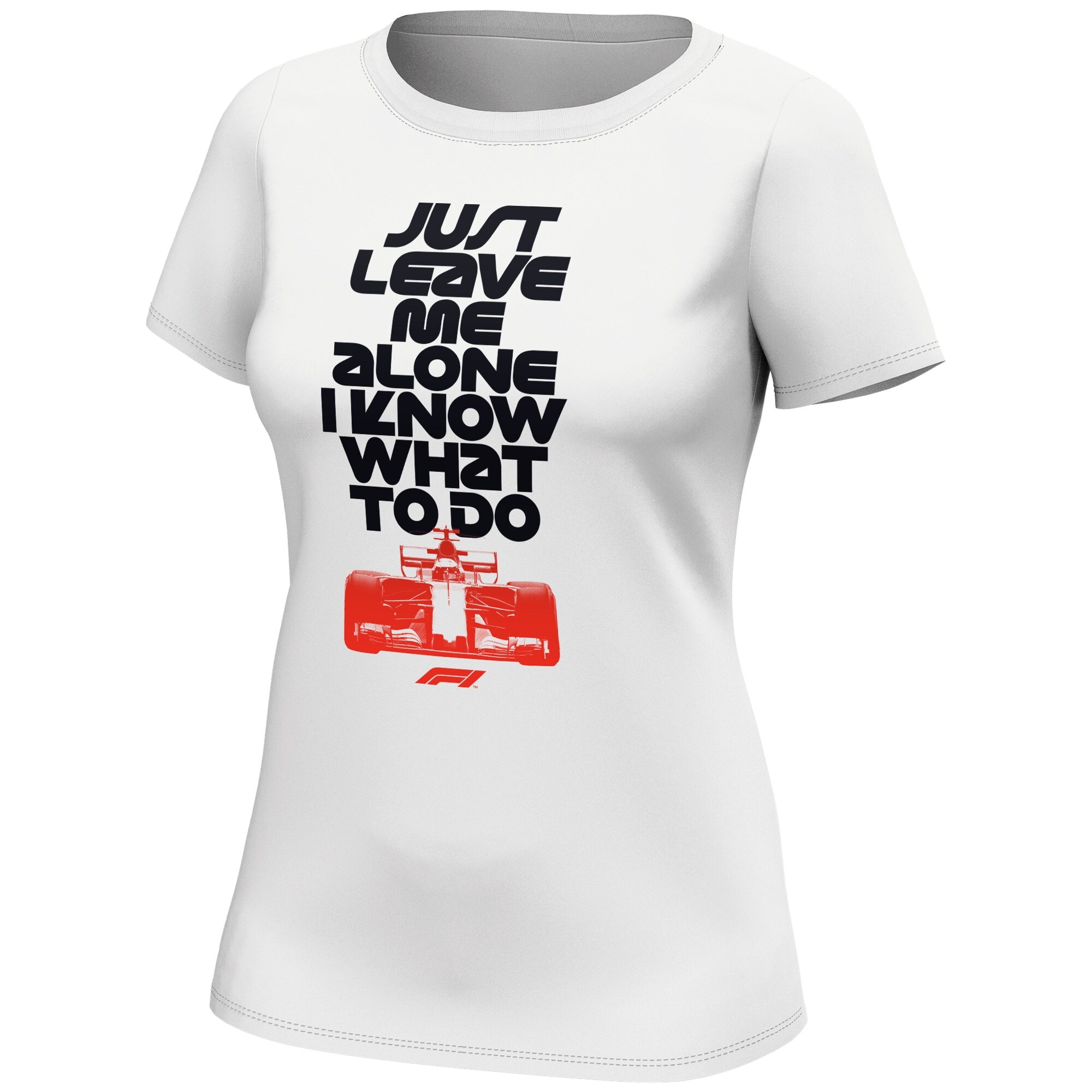Formula 1 Just Leave Me Alone Graphic T-Shirt - White - Womens