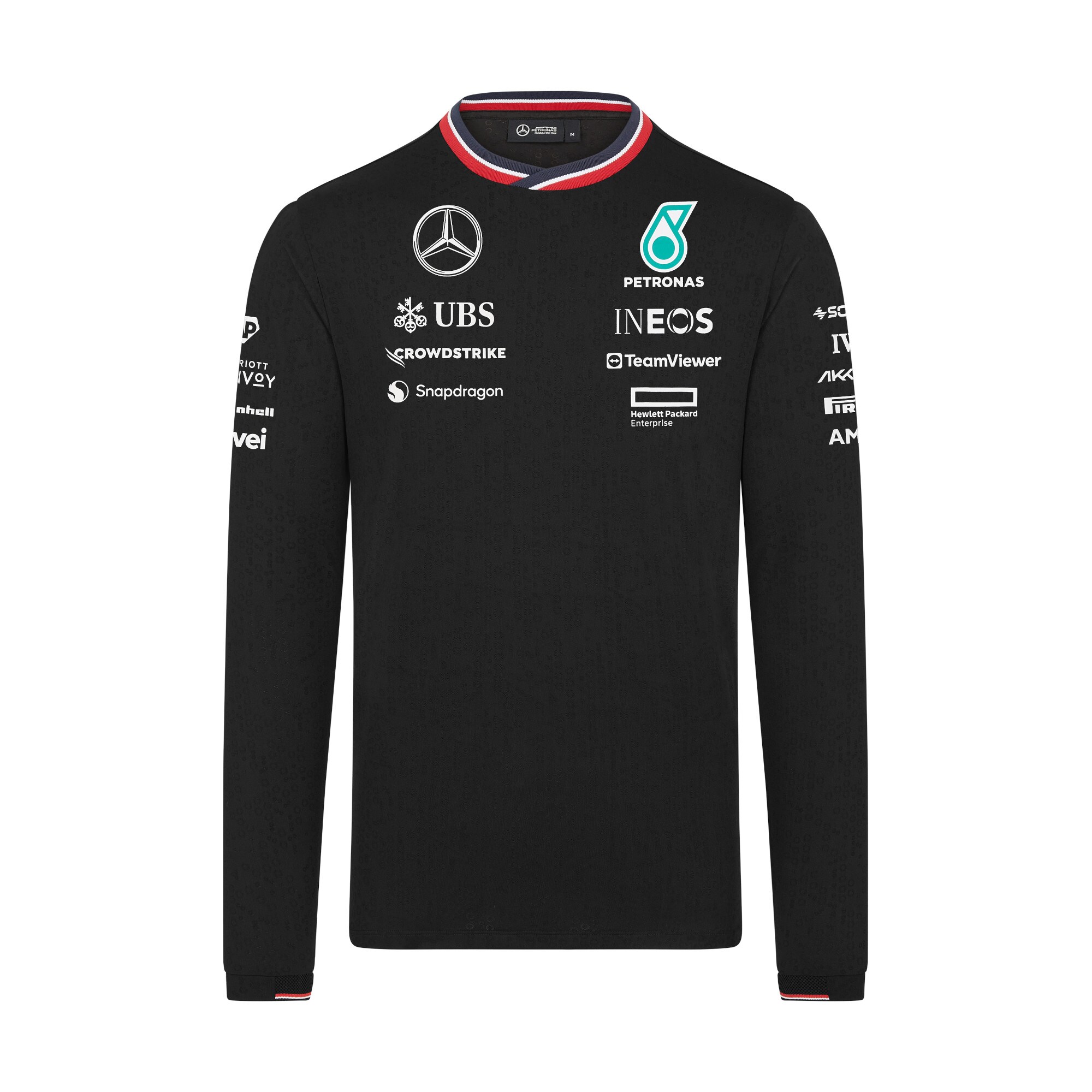 Mercedes AMG Petronas F1 2024 Team Long Sleeved Driver T-Shirt - Black