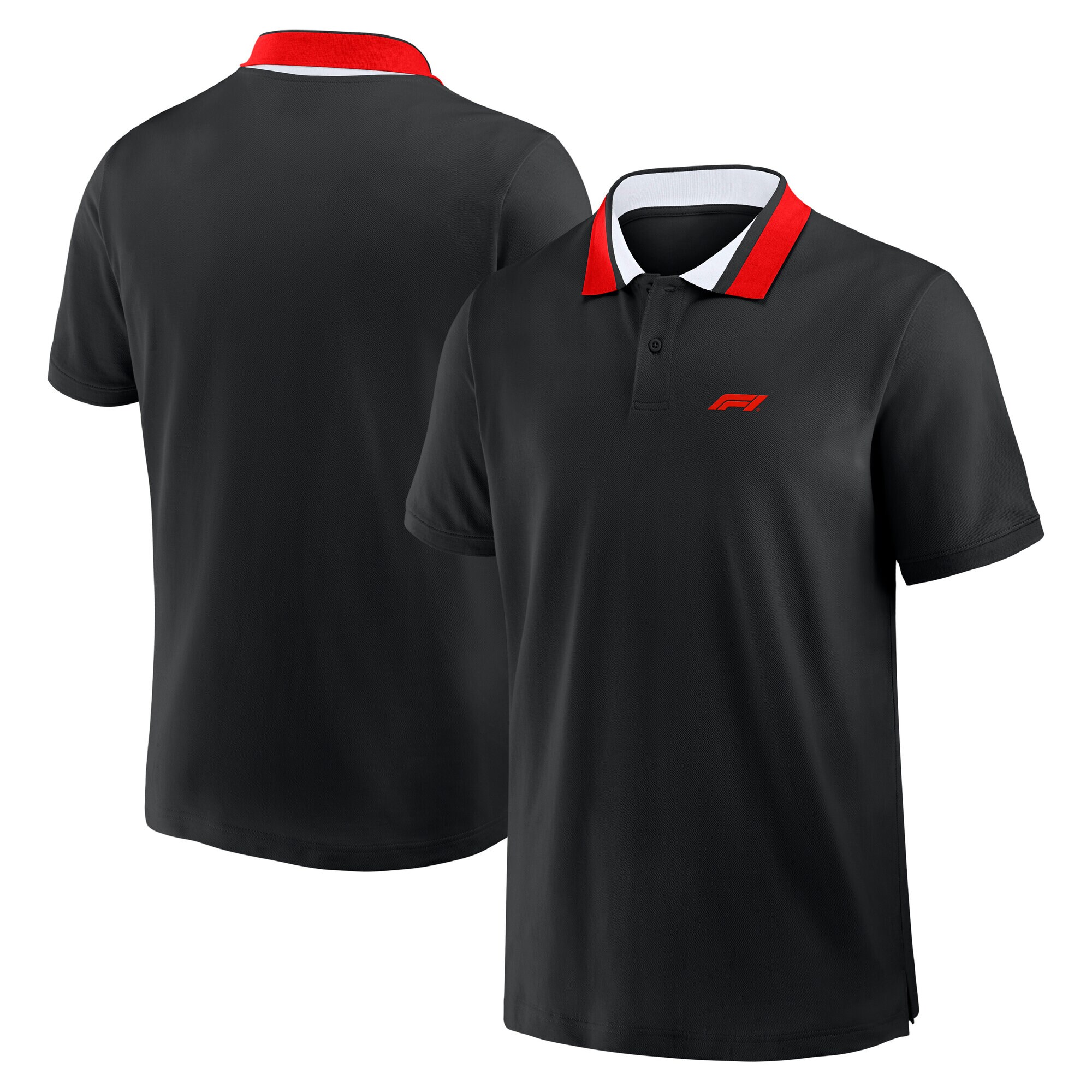 Formula 1 Essentials Tipped Pique Polo - Fiery Red