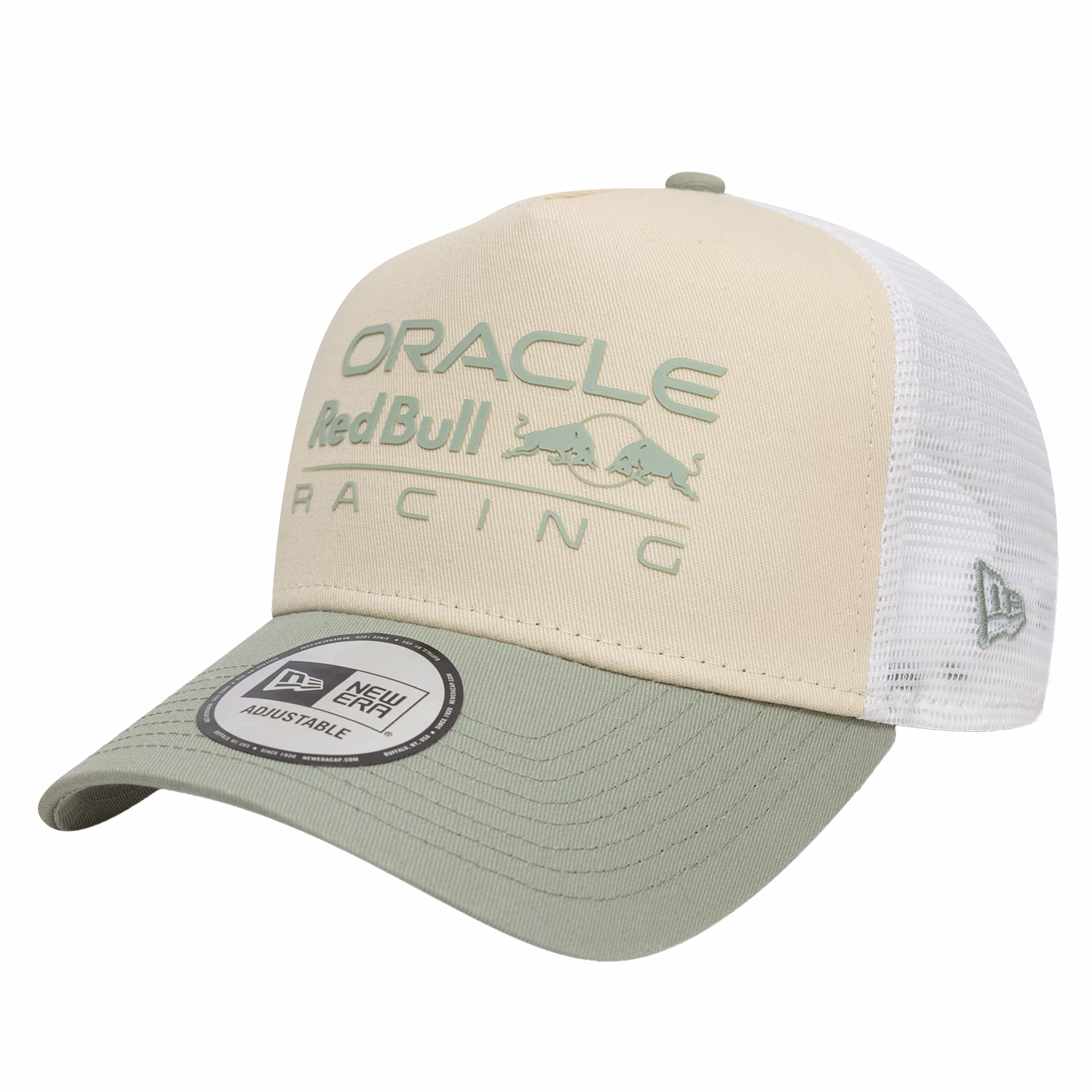 Red Bull Racing New Era Contrast E-Frame Trucker - Light Cream/Green