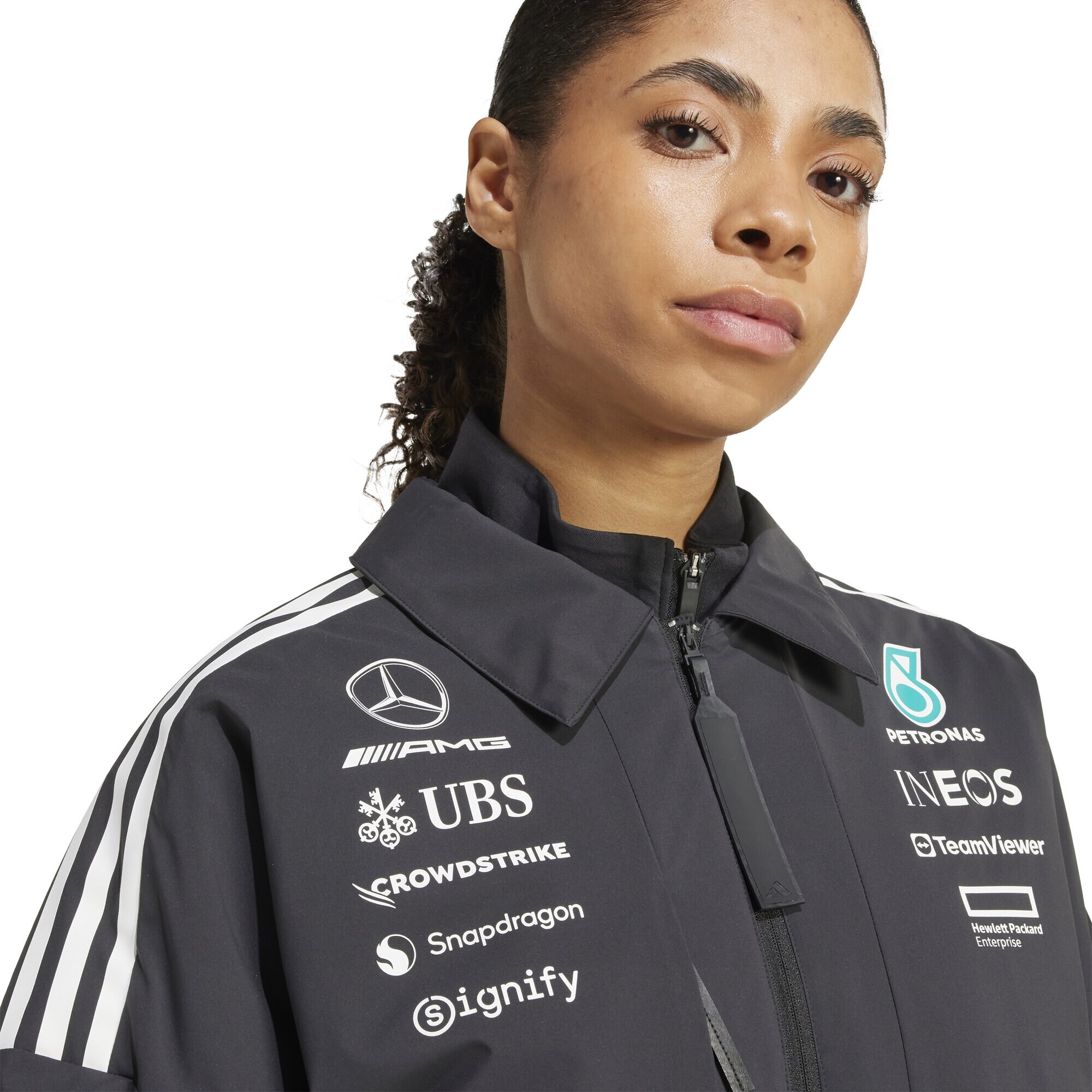 Mercedes AMG Petronas adidas F1 Team Crop Jacket - Black - Womens