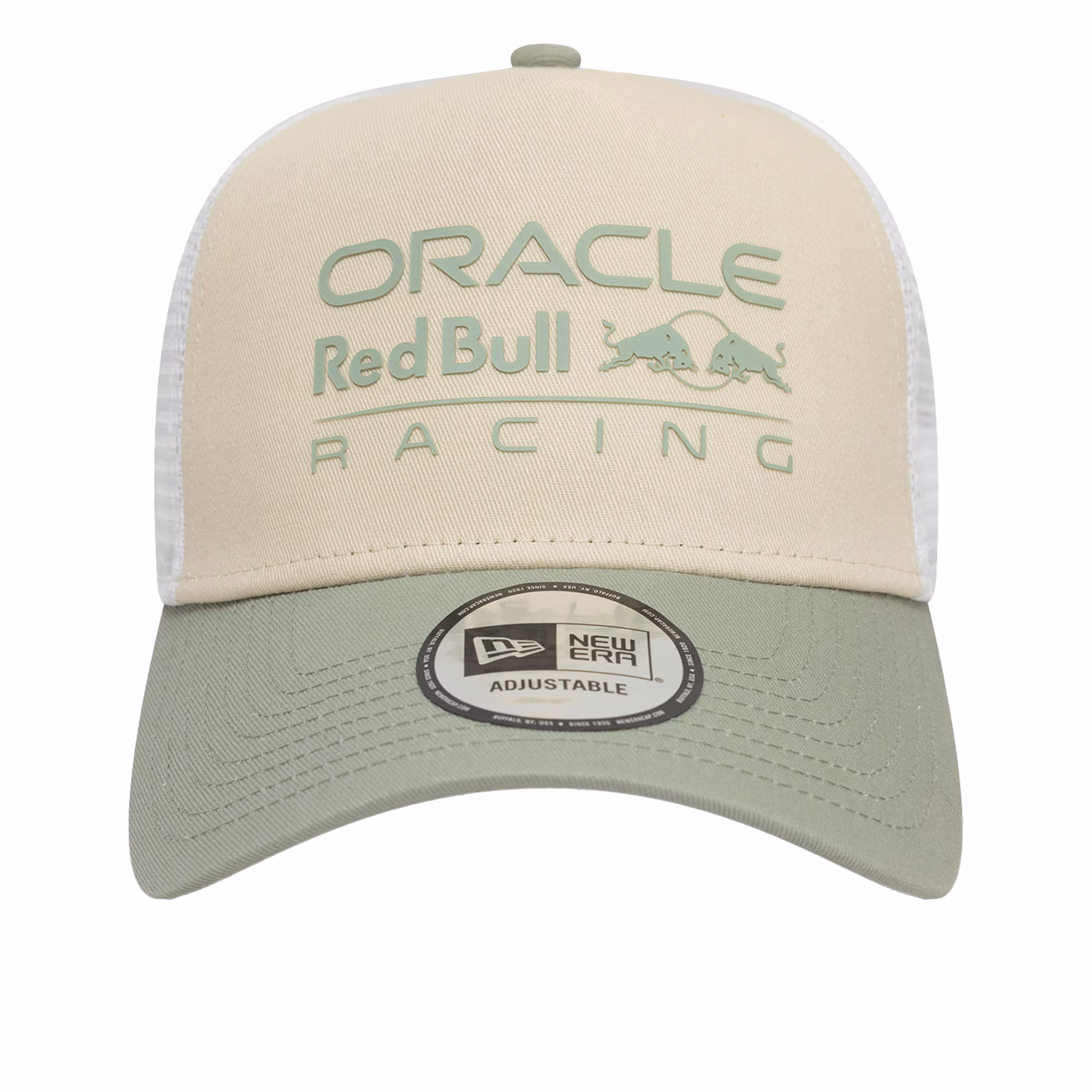 Red Bull Racing New Era Contrast E-Frame Trucker - Light Cream/Green