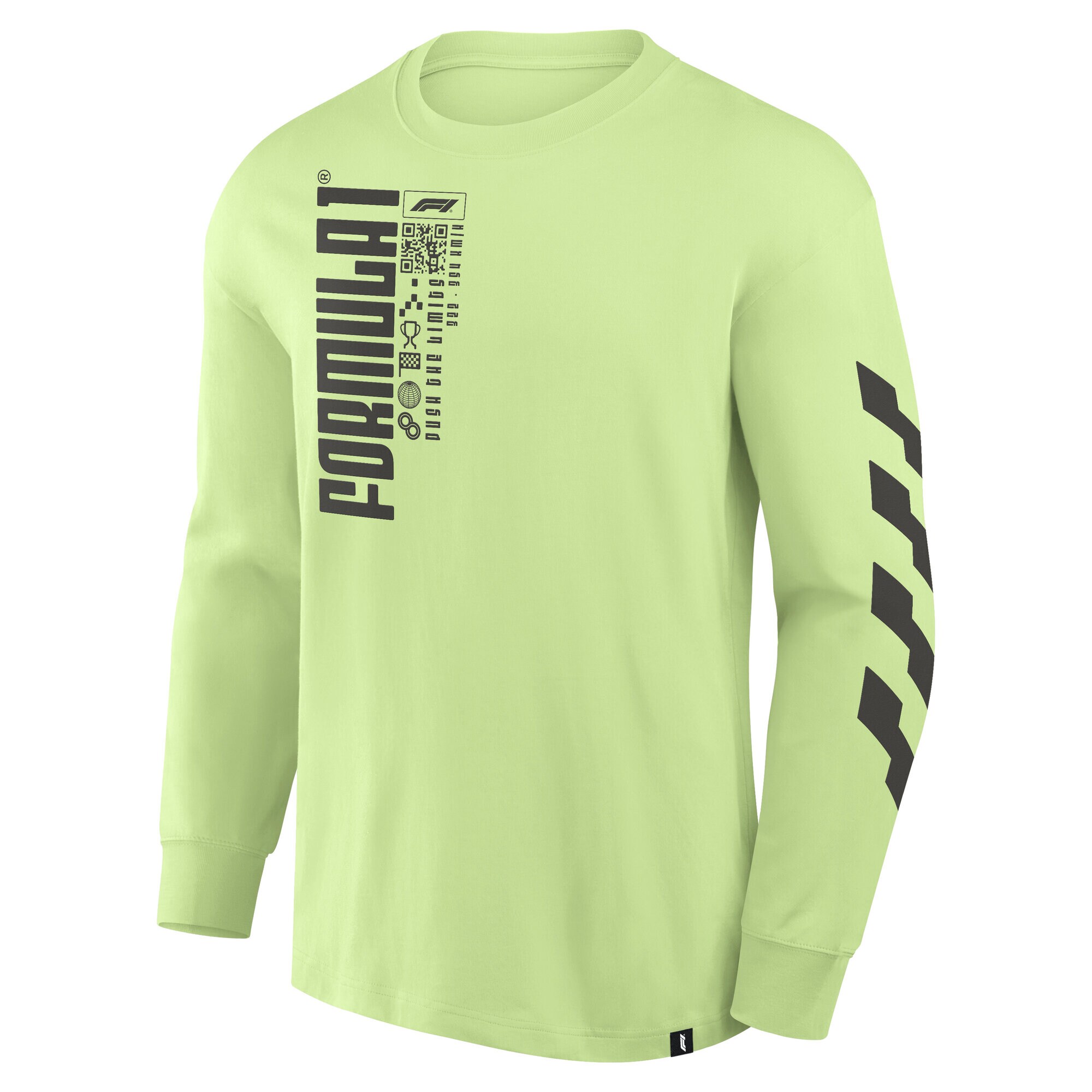 Formula 1 Globe Back Print Long Sleeve T-Shirt - Shadow Lime