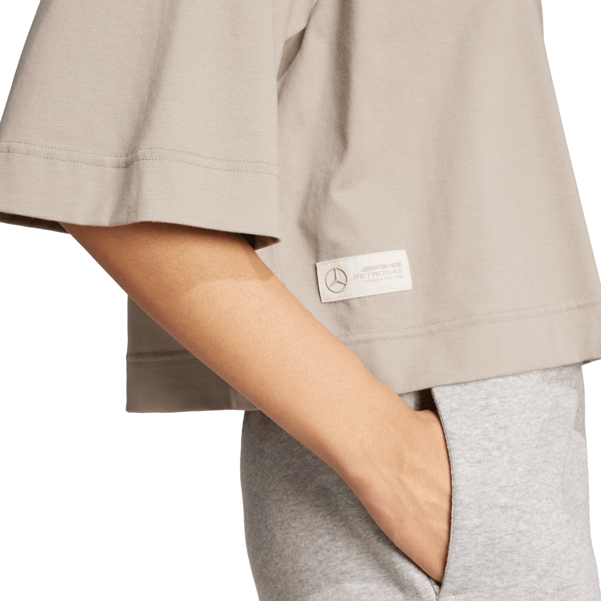 Mercedes AMG Petronas adidas F1 Premium T-Shirt - Beige - Womens
