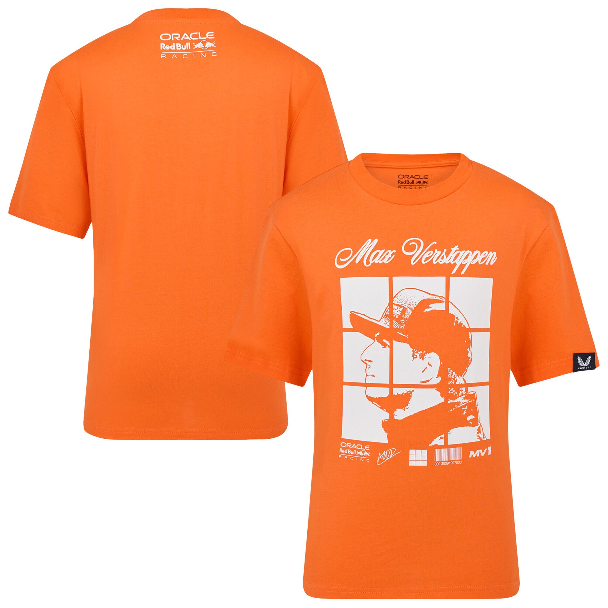 Red Bull Racing Max Verstappen Puzzle Driver T-Shirt - Orange - Kids