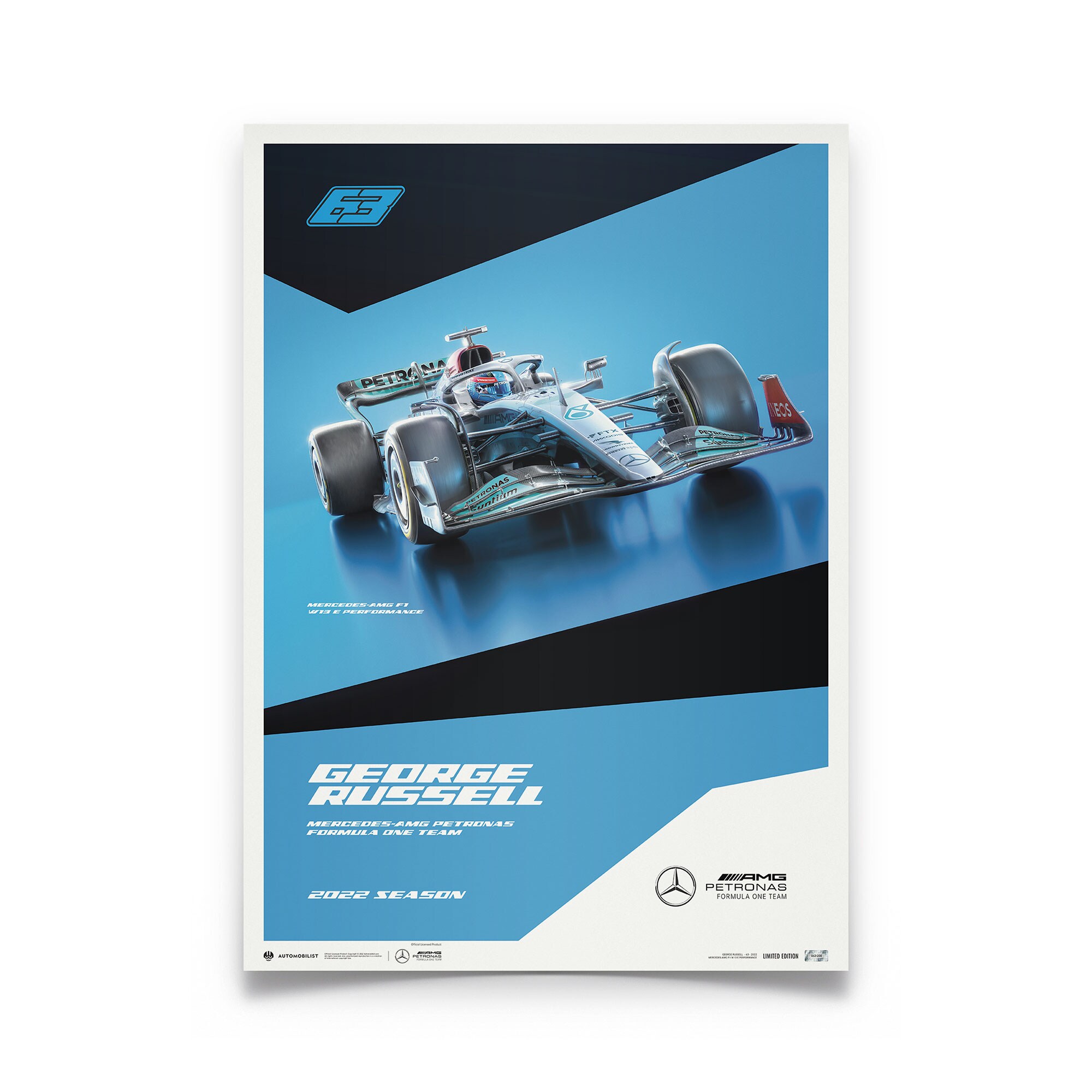 Mercedes AMG Petronas F1 Team George Russell 2022 Limited Edition Poster