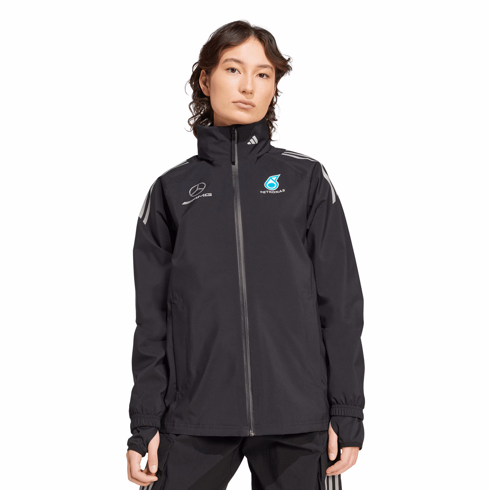Mercedes AMG Petronas adidas F1 Team Mechanics Rain Jacket - Black - Womens