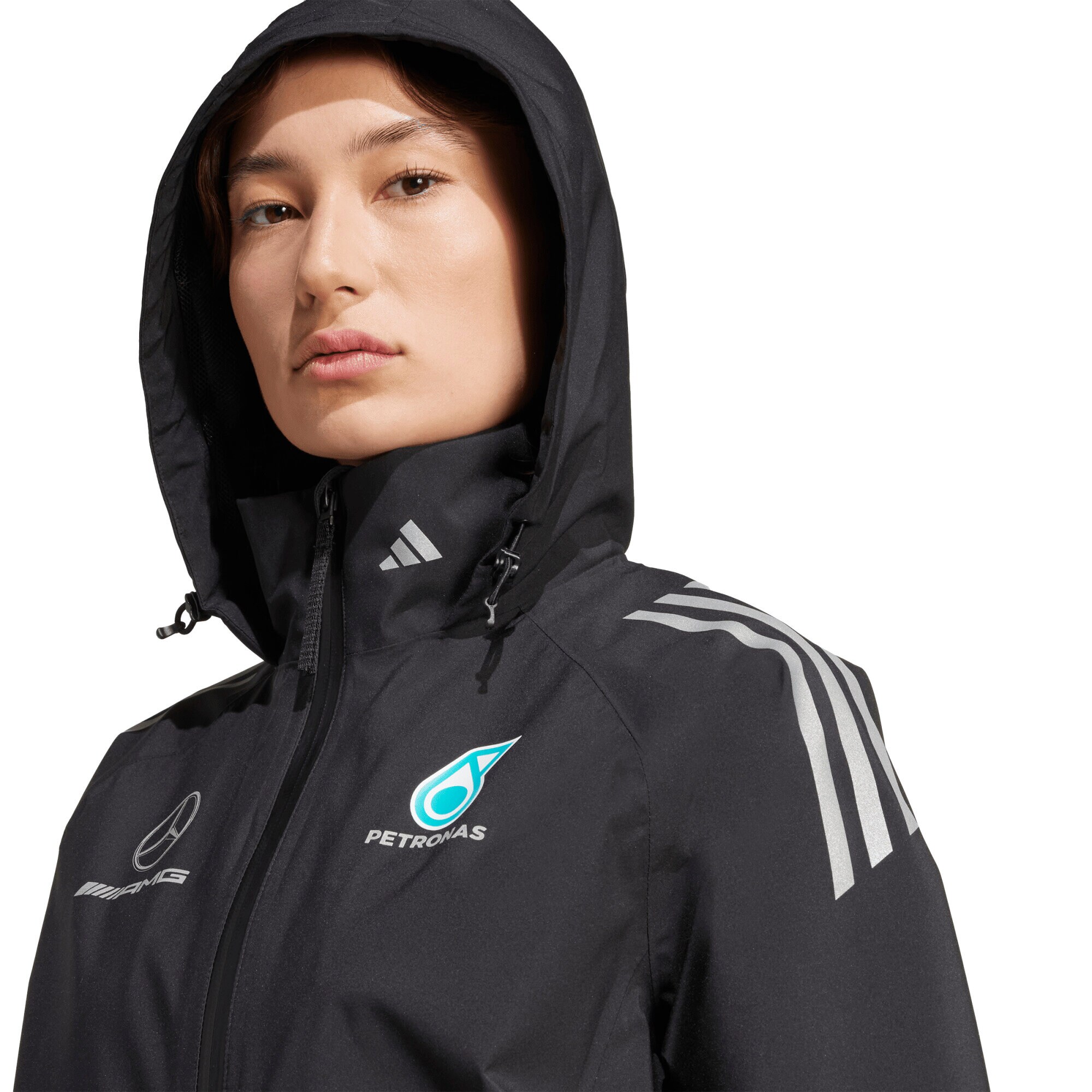 Mercedes AMG Petronas adidas F1 Team Mechanics Rain Jacket - Black - Womens