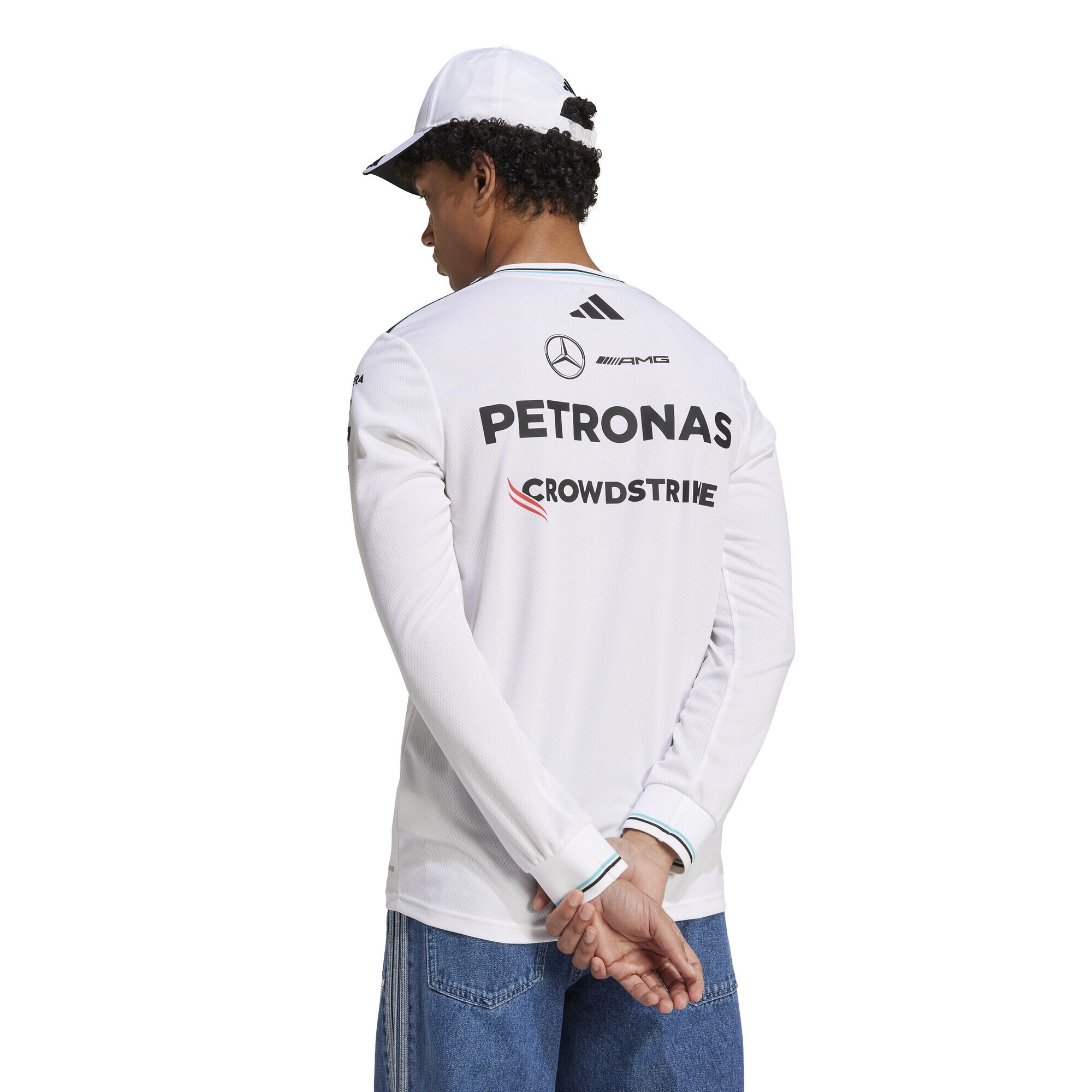 Mercedes AMG Petronas adidas Authentic Team Driver Long Sleeve T-Shirt - White