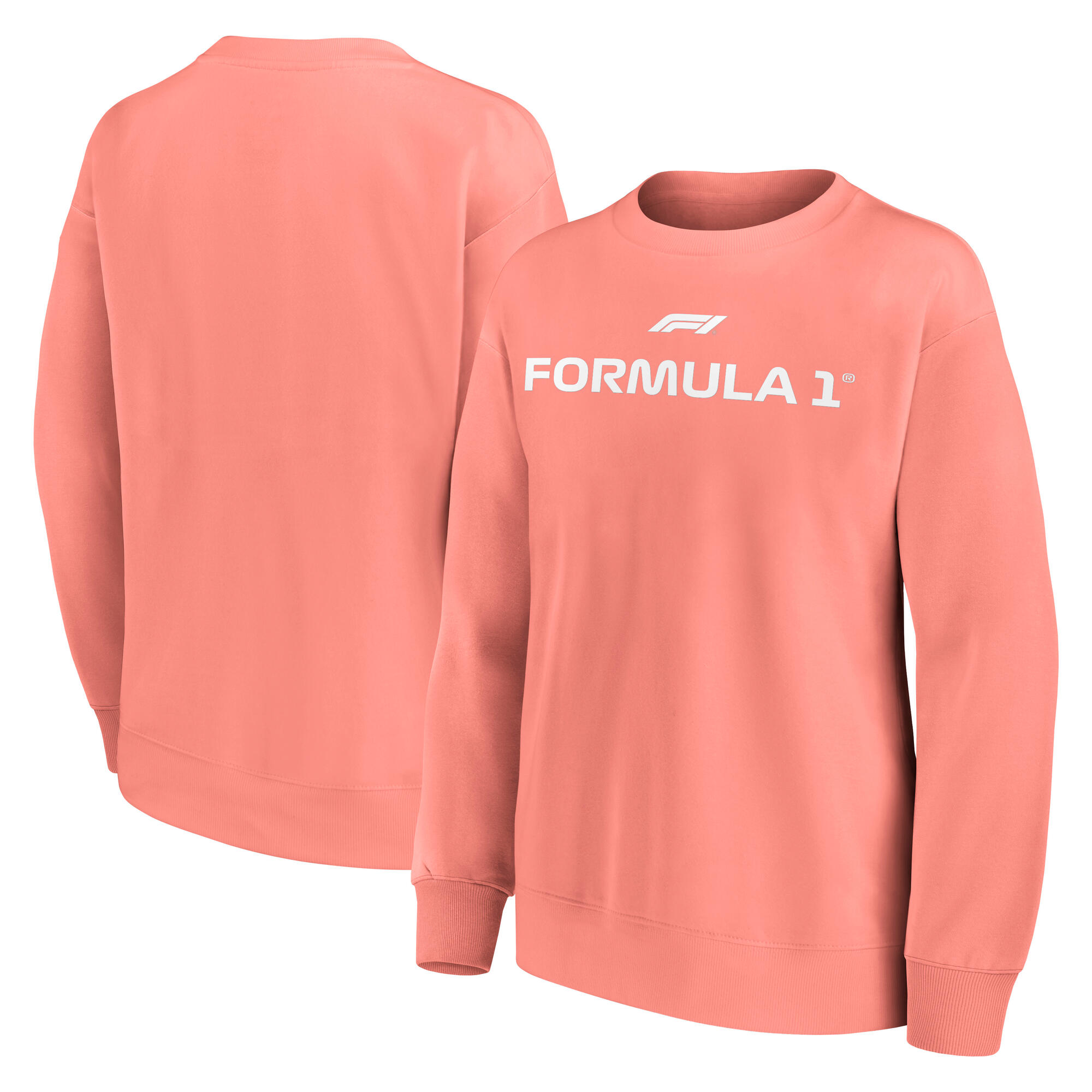 Formula 1 Wordmark Logo Oversized Crew Sweatshirt - Coral Haze - Womens