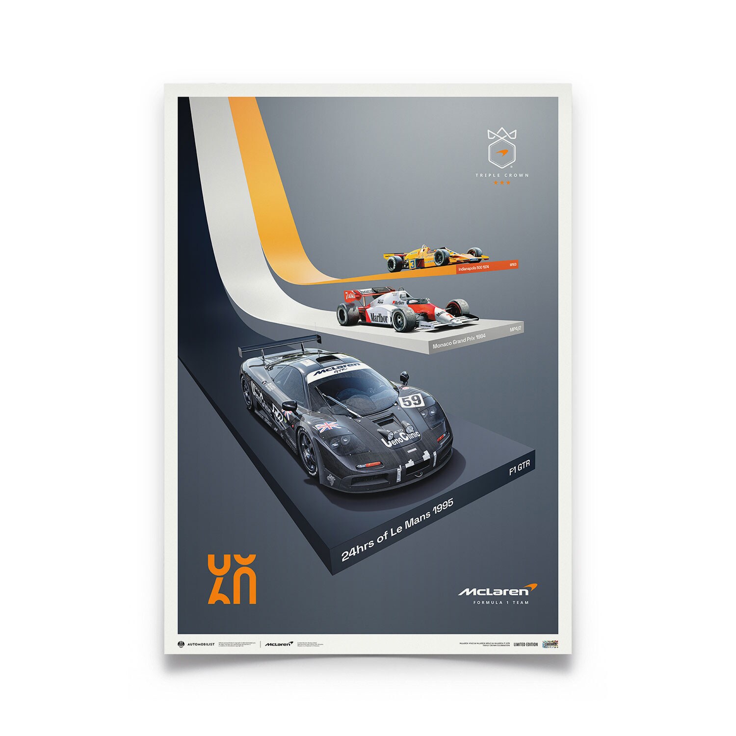 McLaren Racing - The Triple Crown 60th Anniversary Limited Ediciton Poster