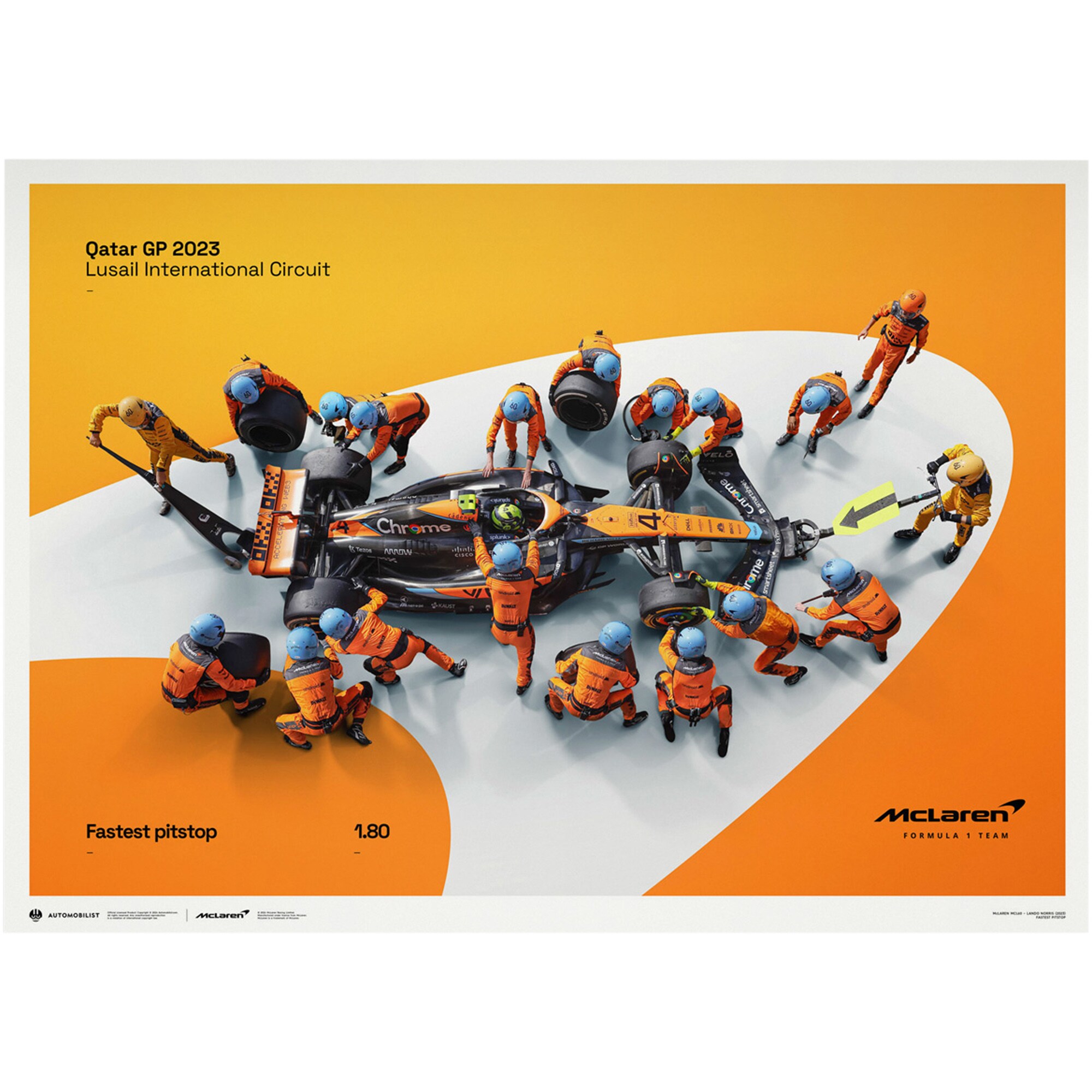 McLaren F1 Team - 1.80 - World Record Fastest Pit Stop 2023 Poster