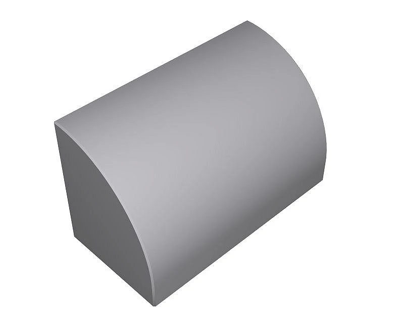 1x2 półoągły szary