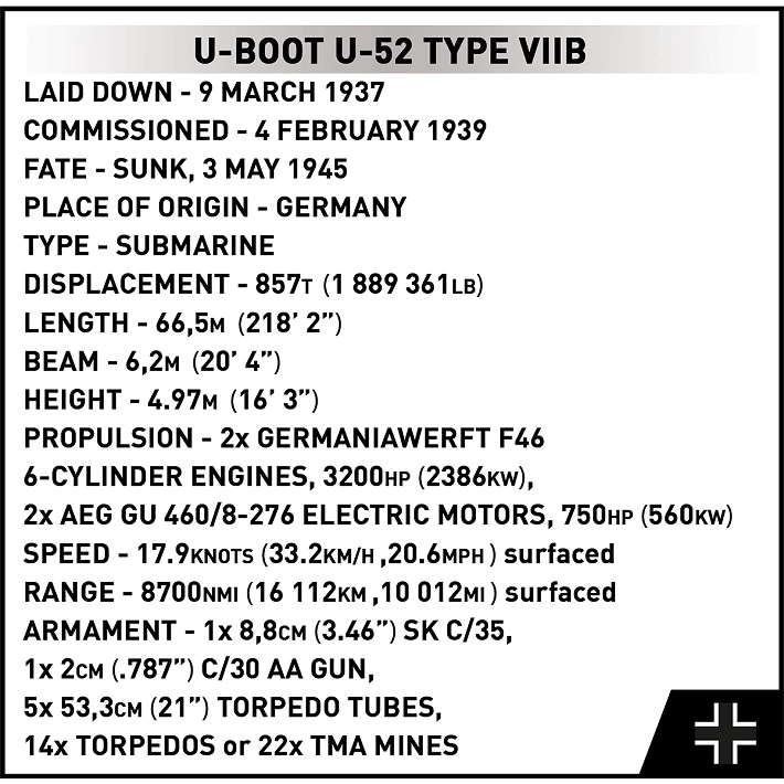 U-Boot U-52 (Type VIIB)