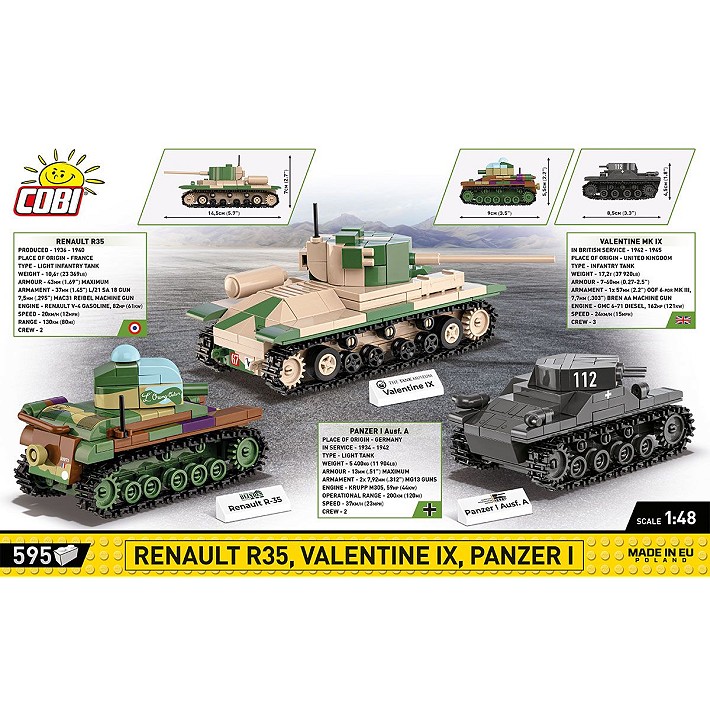 Renault R35 - Valentine IX - Panzer I