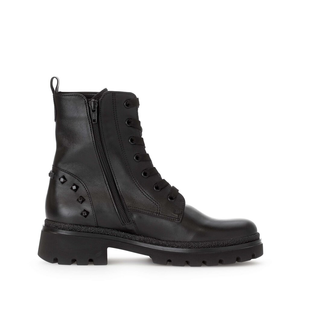 Enkellaarsjes met veter zwart