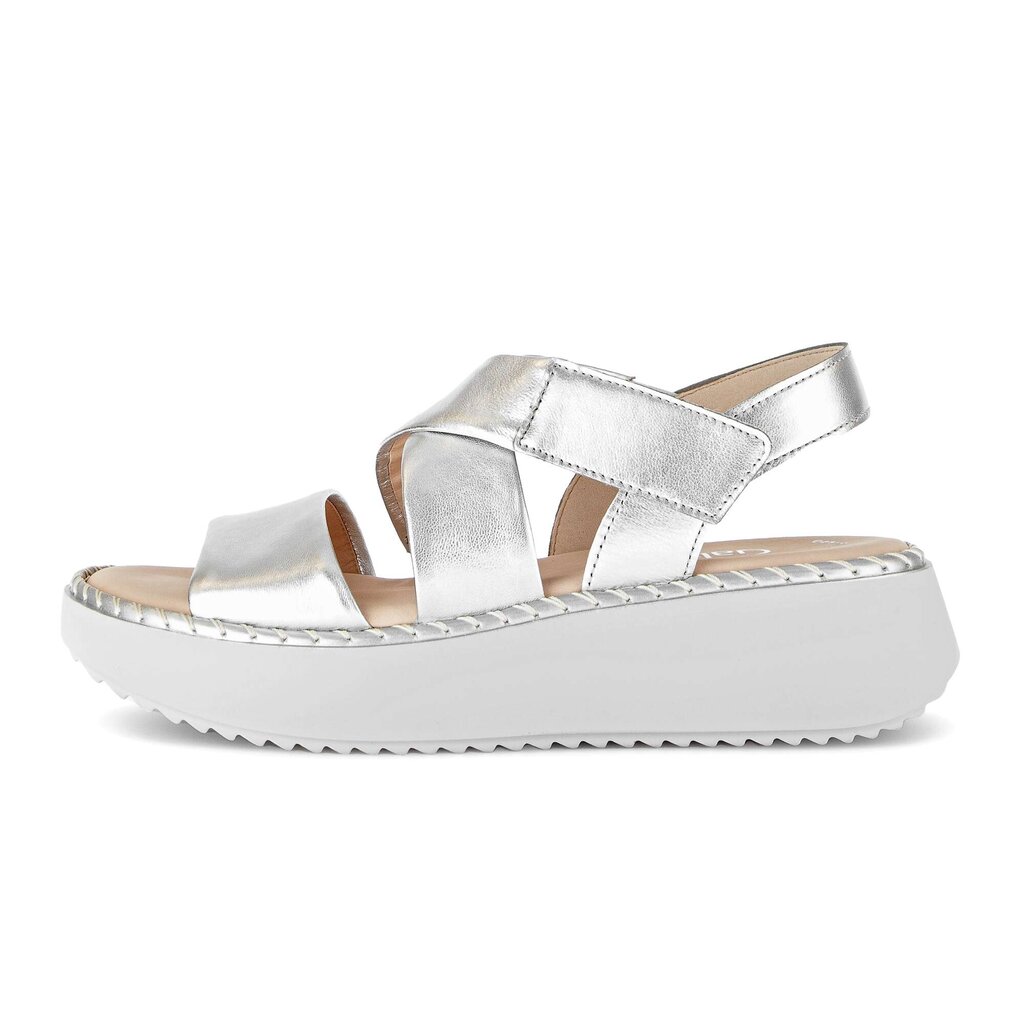 Sandale met plateauzool zilver