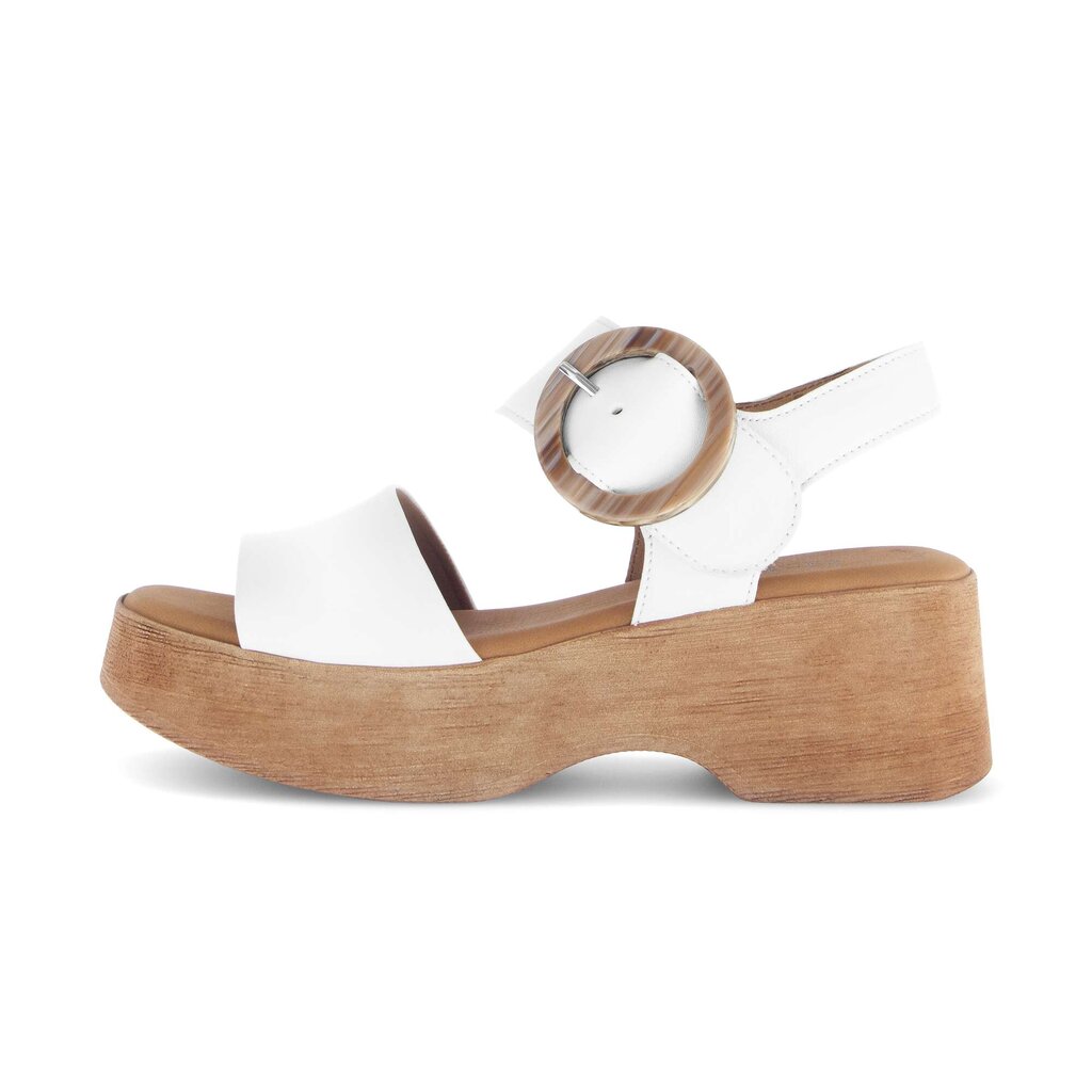 Sandal met riempjes crème