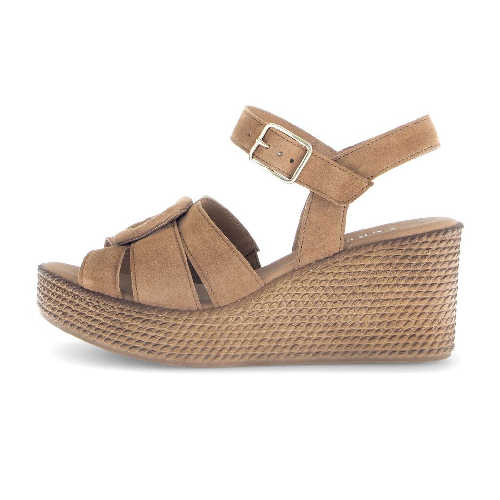 Sandaleno met sleehak bruin