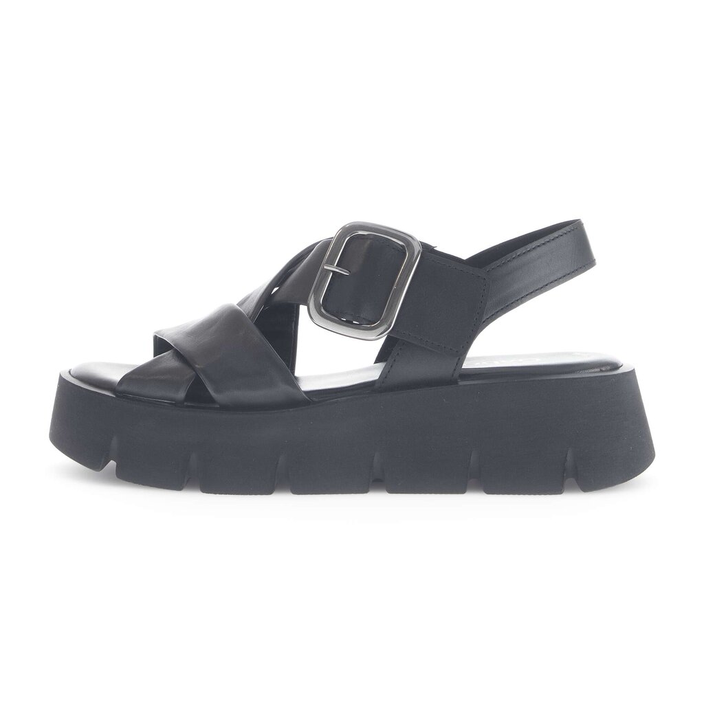 Sandale met plateauzool zwart