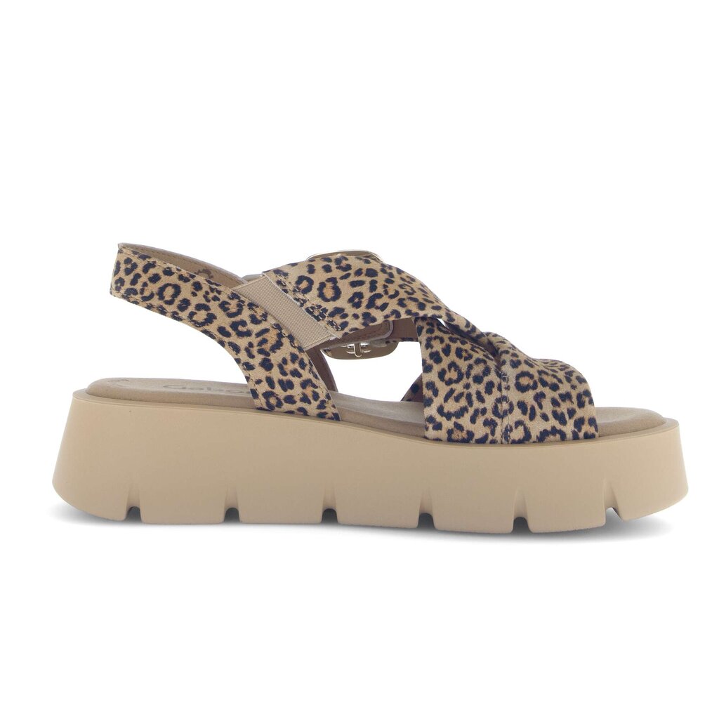 Sandale met plateauzool beige