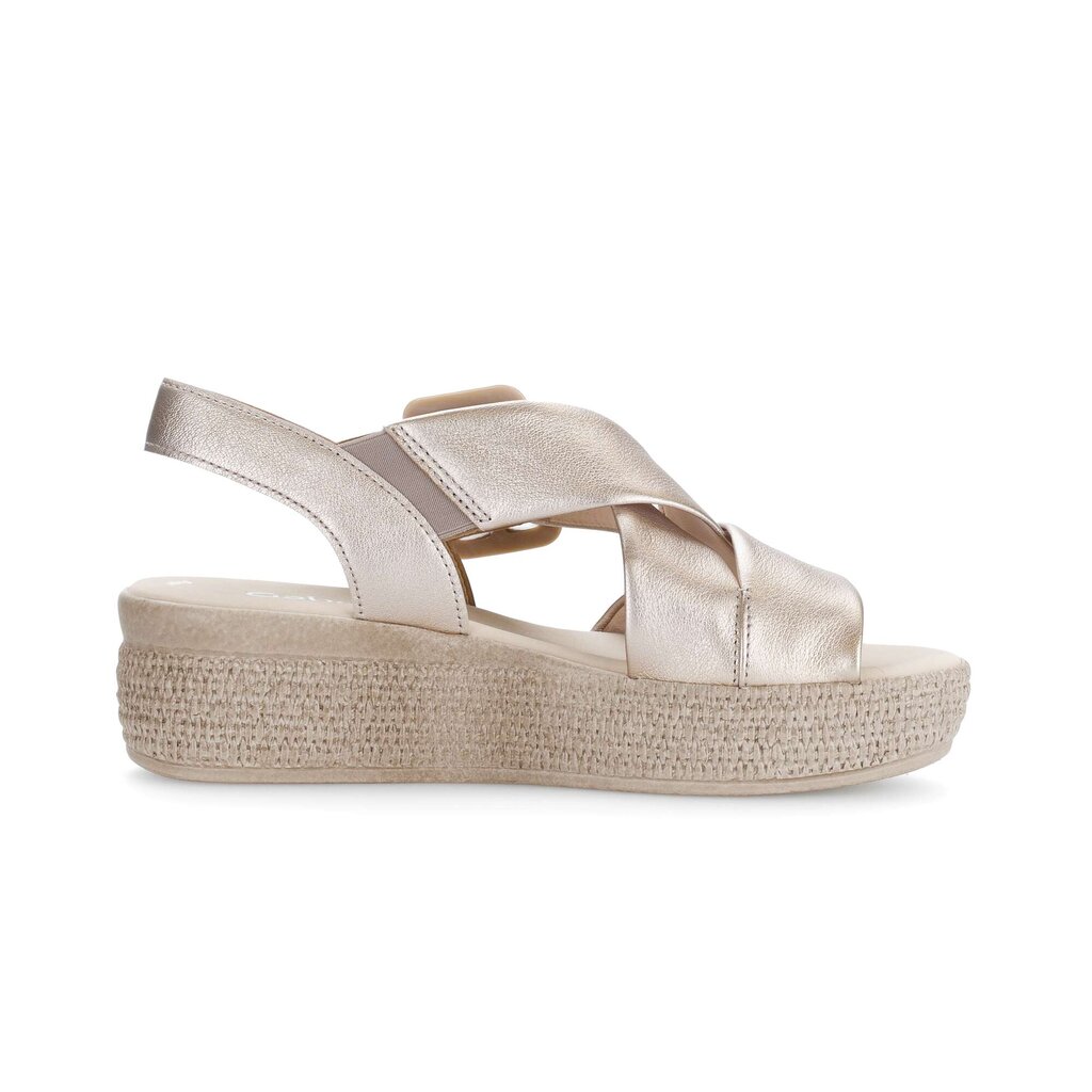 Sandale met plateauzool goud