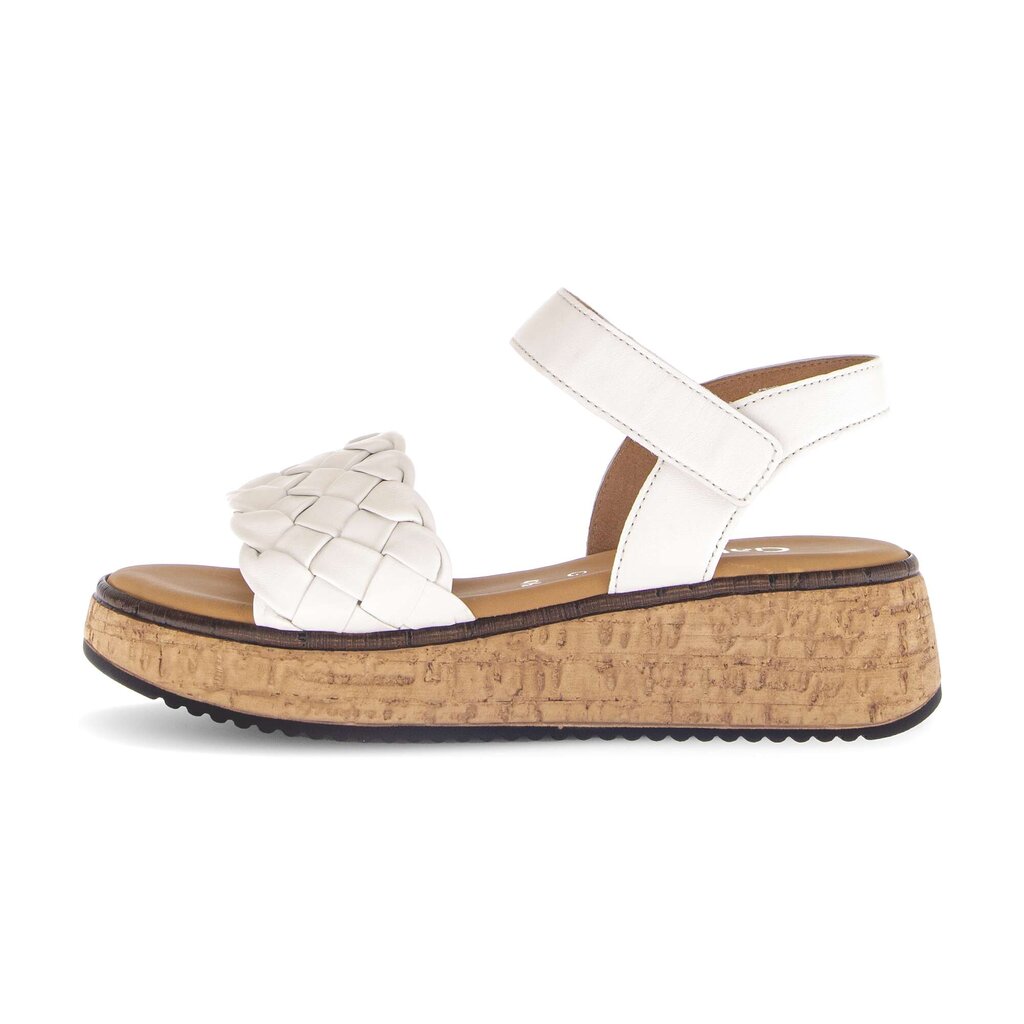 Sandale met plateauzool crème