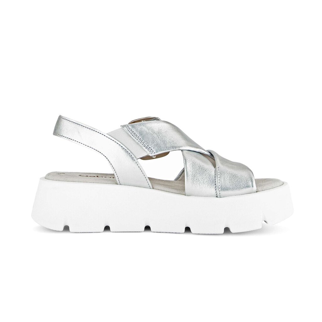 Sandale met plateauzool zilver