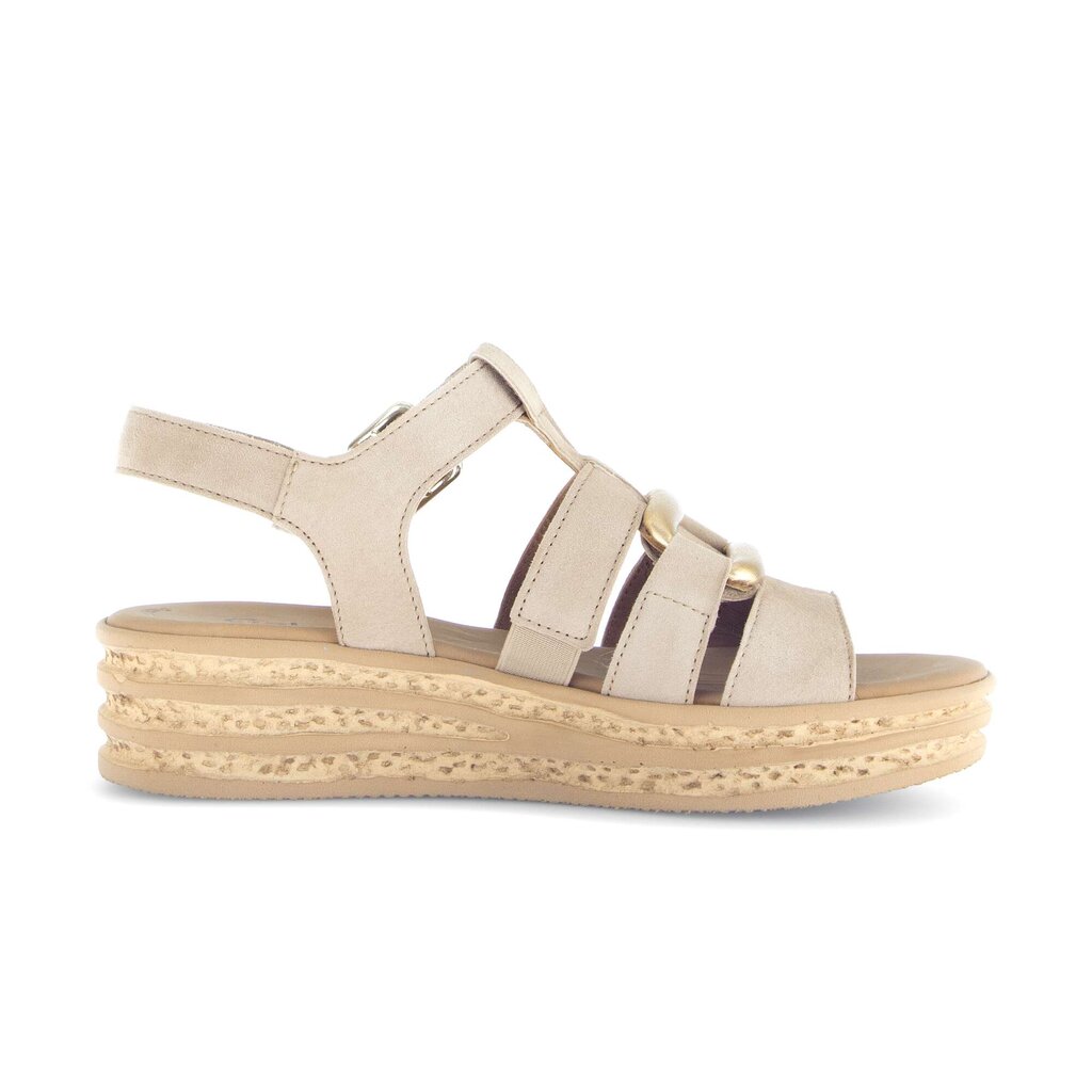 Sandale met plateauzool beige