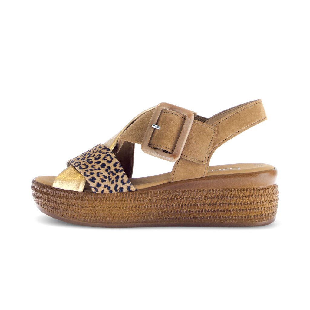 Sandale met plateauzool bruin