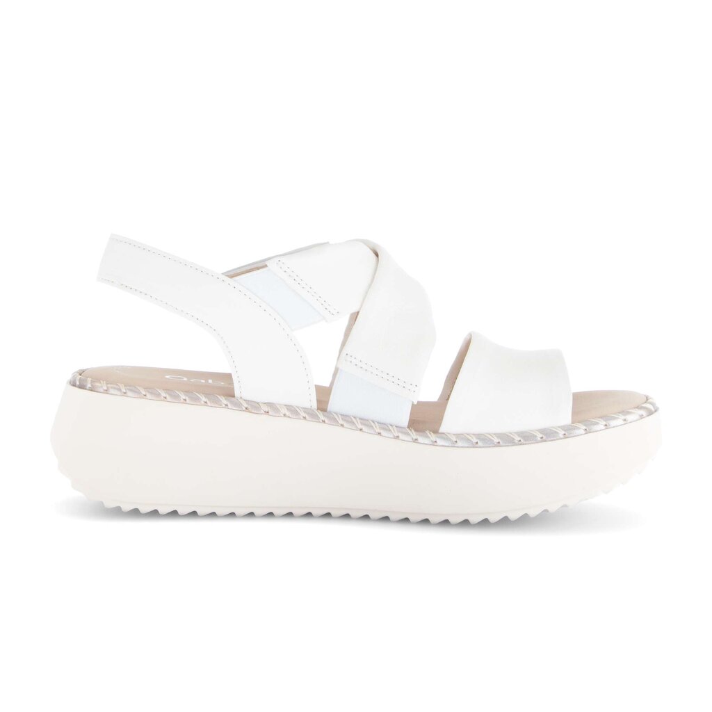 Sandale met plateauzool crème